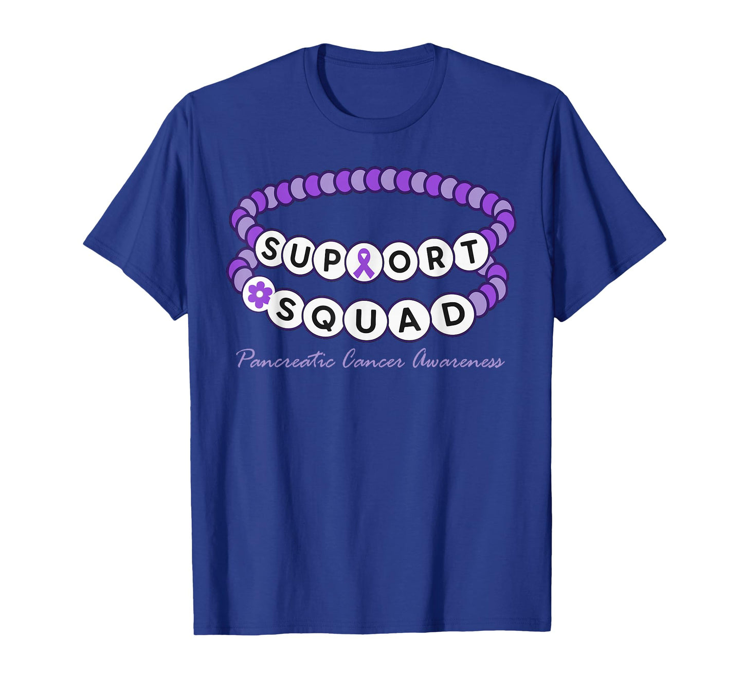 Support Squad Purple Bracelet Pancreatic Cancer Awareness T-Shirt