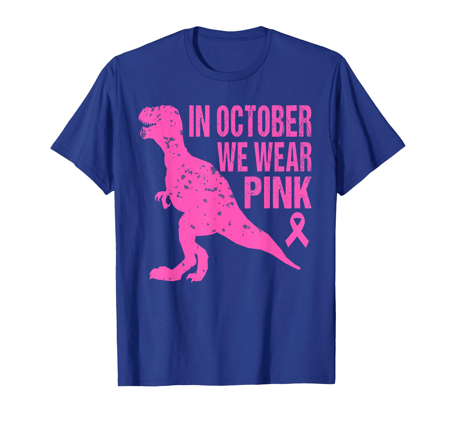 In October We Wear Pink Breast Cancer Trex Dino Kids Toddler T-Shirt