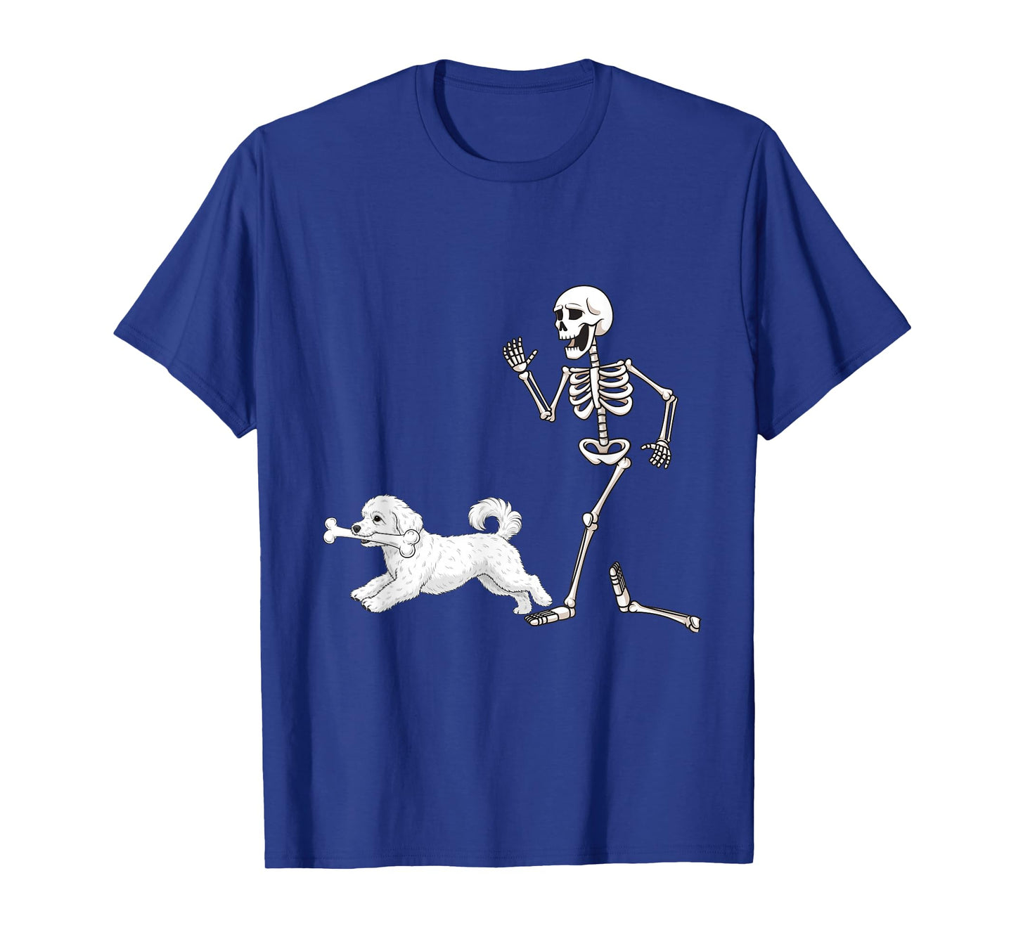 Funny Halloween Coton de Tulear and Skeleton T-Shirt