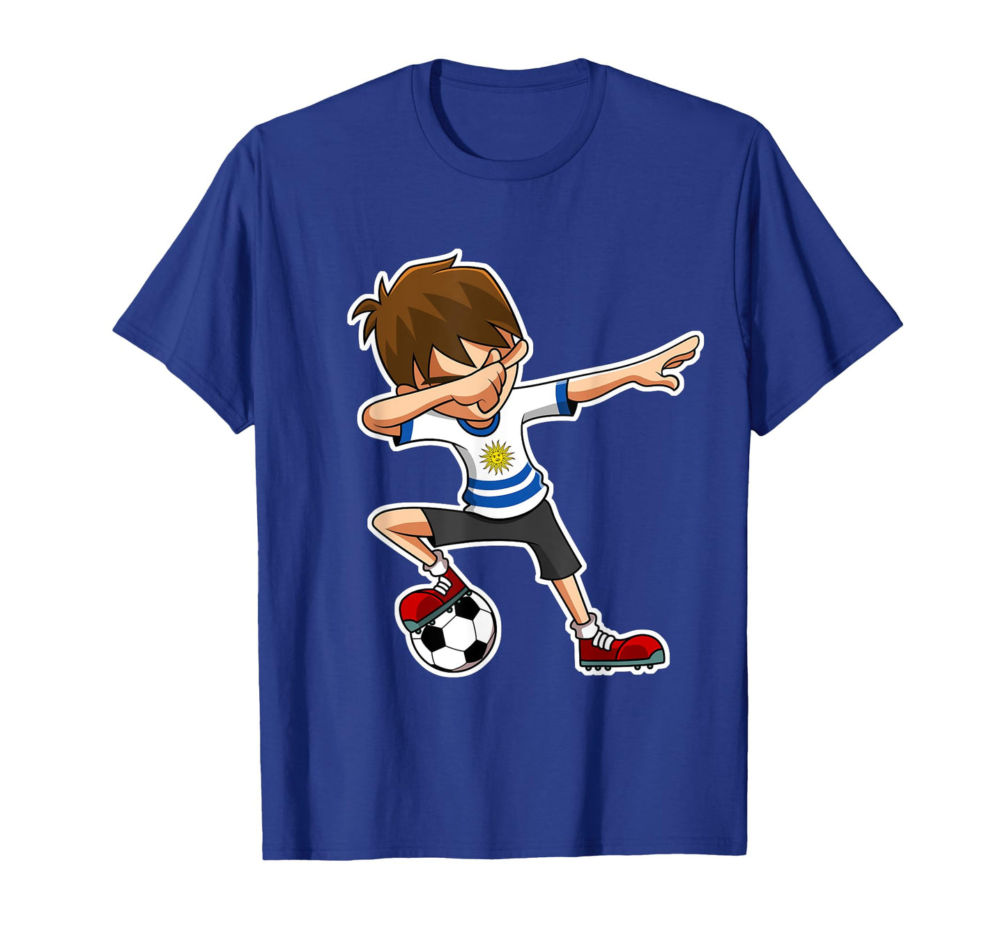 Dabbing Soccer Boy Uruguay Jersey, Uruguayan Kids Dab Gifts T-Shirt