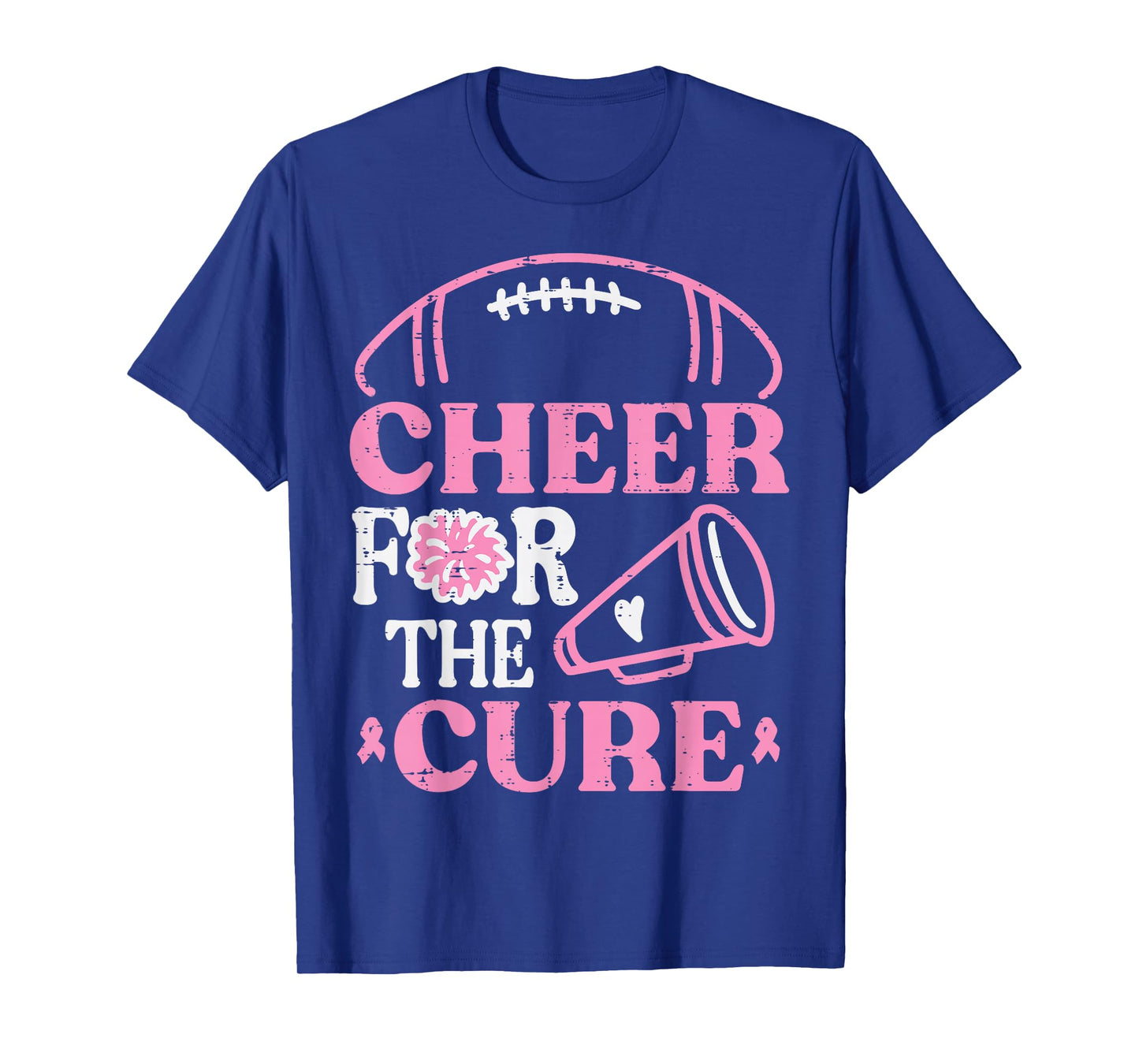 Breast Cancer Football Cheer For Cure Aware Women Kids Men T-Shirt
