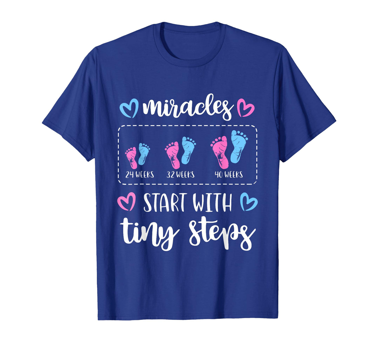 Miracles Start With Tiny Steps Baby Feet Nurse T-Shirt