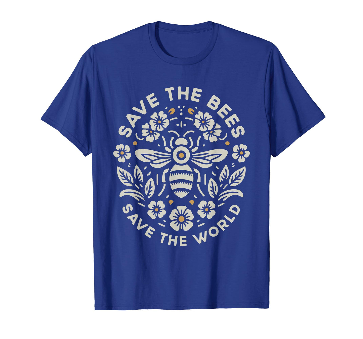 Save The Bees Save The World Floral Bee T-Shirt