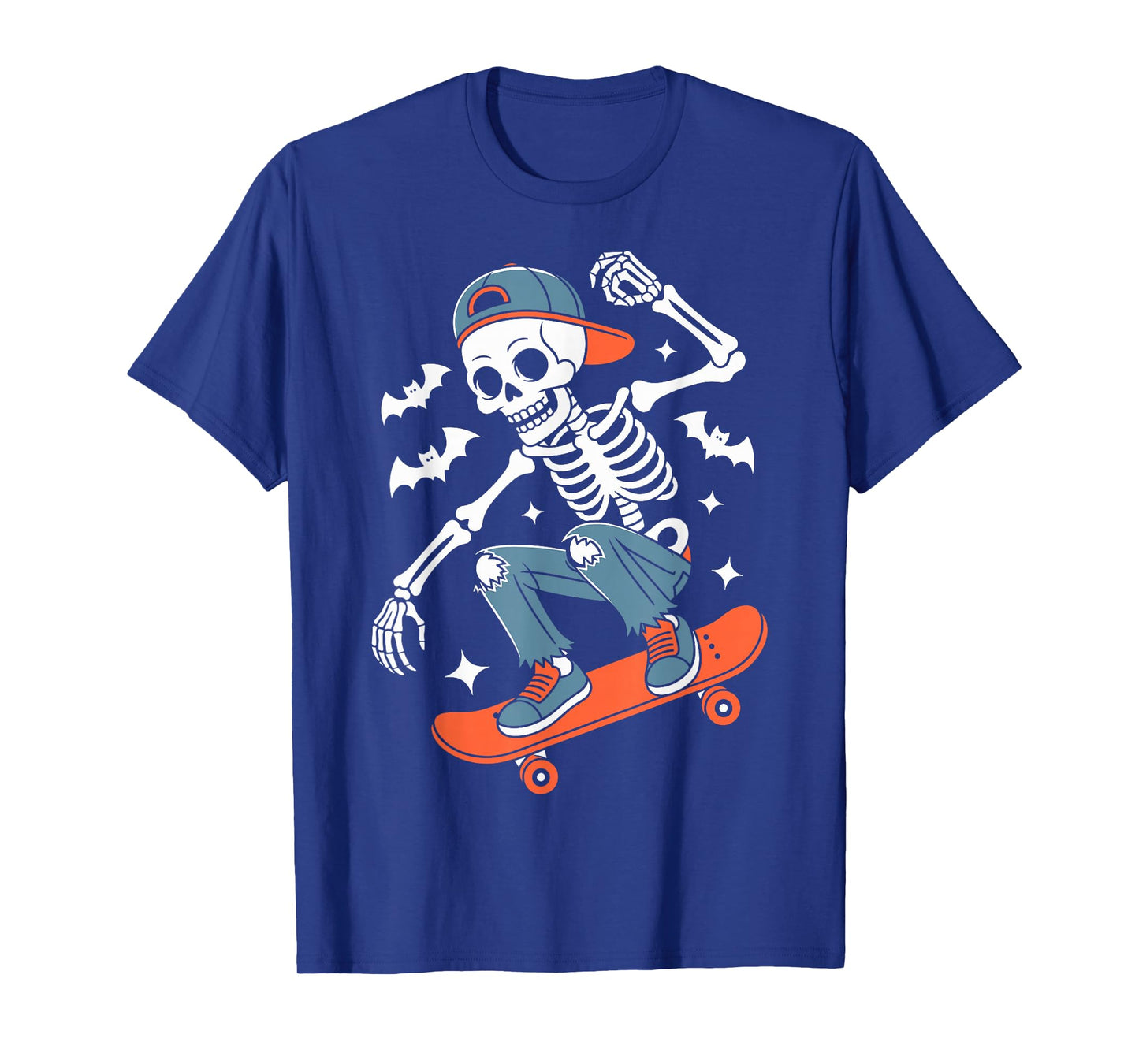 Skateboard Skeleton Cool Skater Funny Halloween T-Shirt