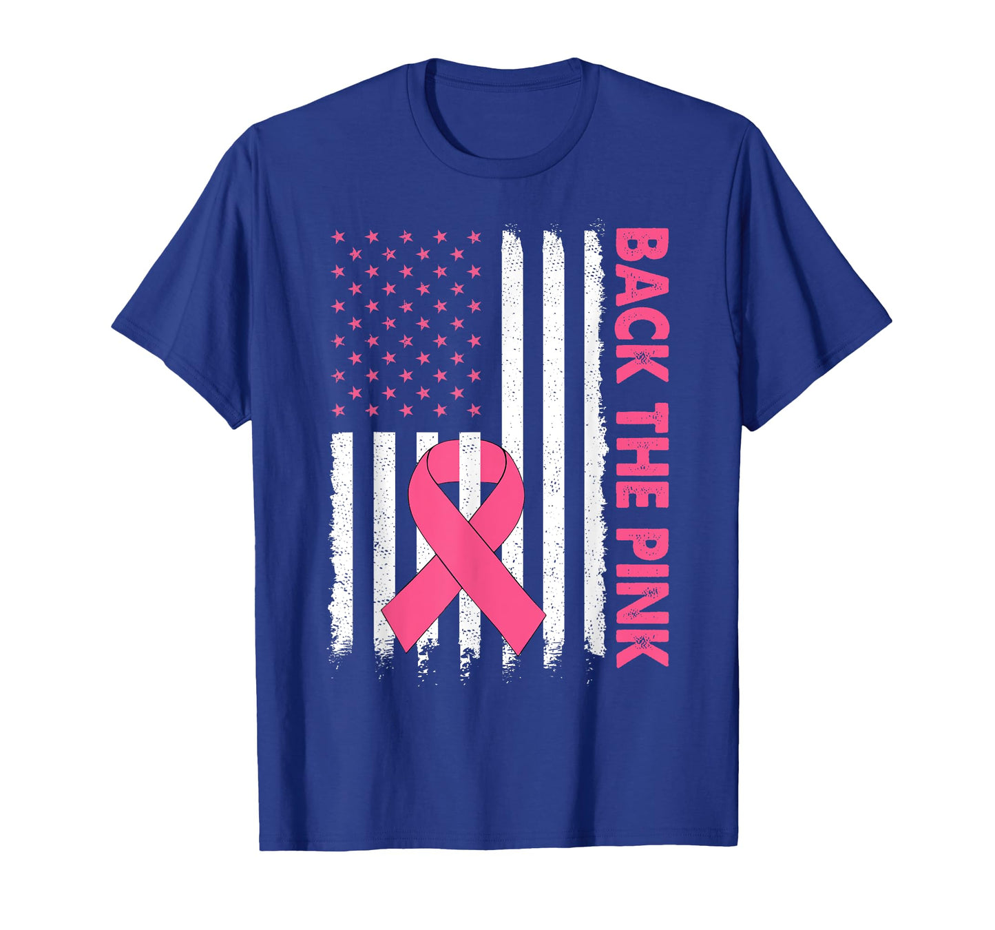 Back The Pink Breast Cancer Awareness USA Flag Women Men Kid T-Shirt