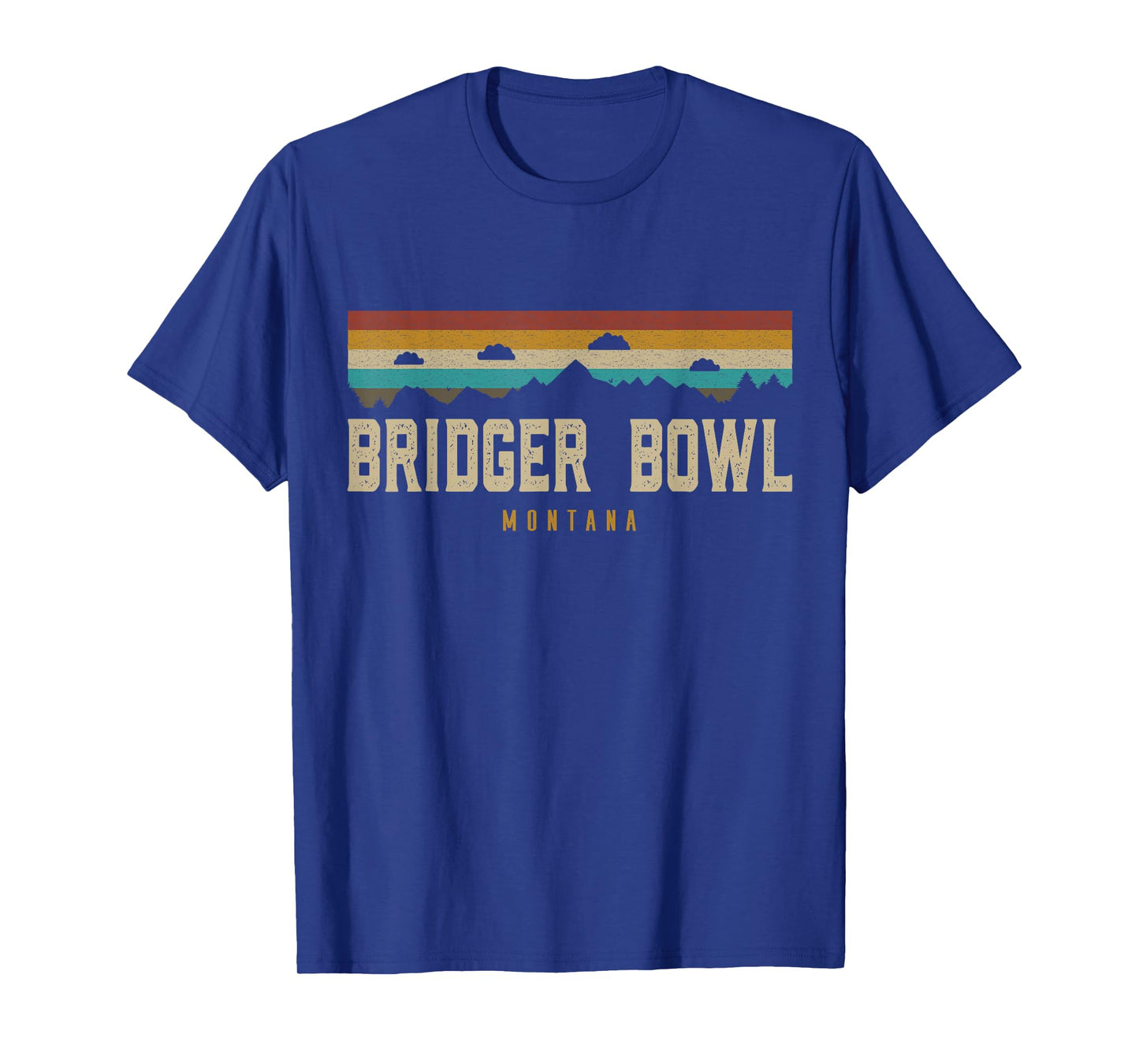 Bridger Bowl Vintage Mountains Hiking Camping Montana Retro T-Shirt