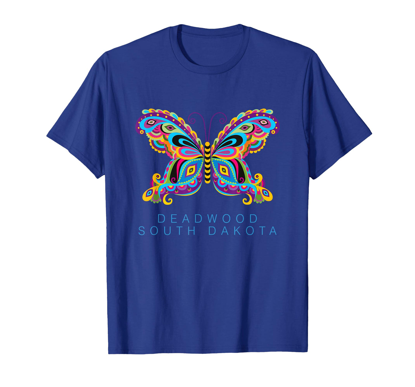 Deadwood South Dakota Souvenir Butterfly Graphic T-Shirt
