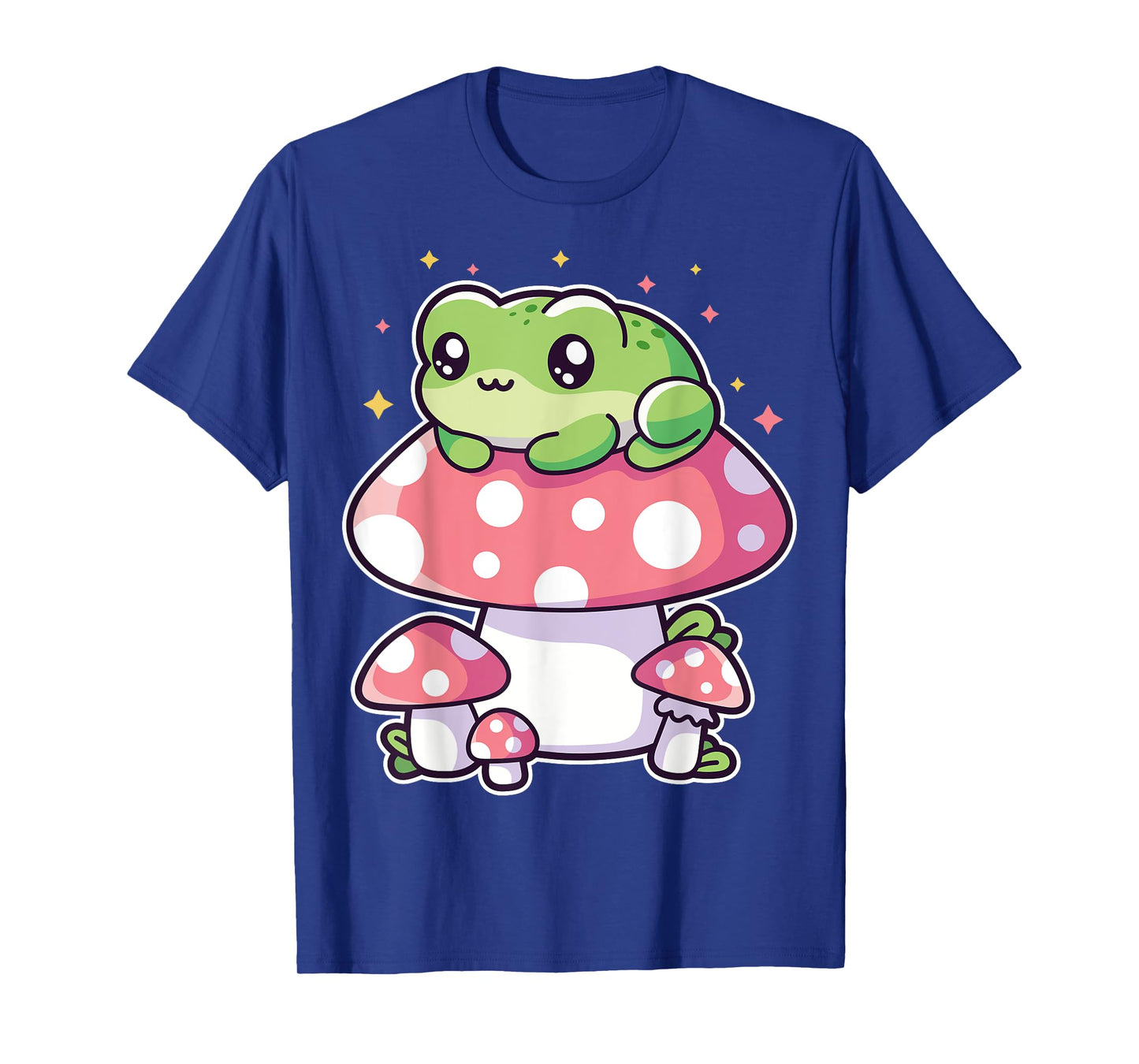 Kawaii Frog Lying On Mushroom Kawaii Anime Frog Lover Outfit T-Shirt