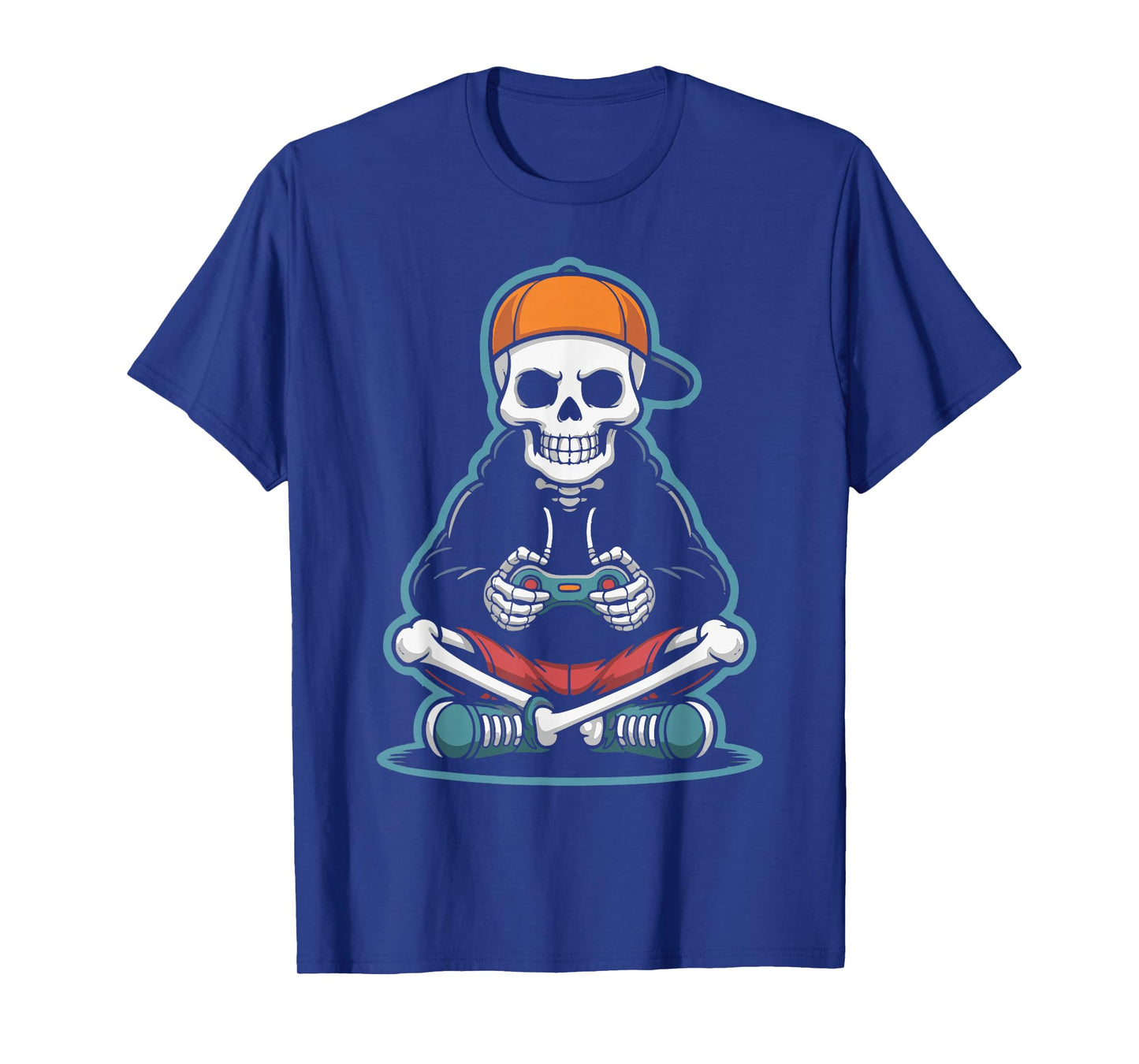 Halloween Skeleton Gaming Controller Funny Spooky Gamer Men T-Shirt