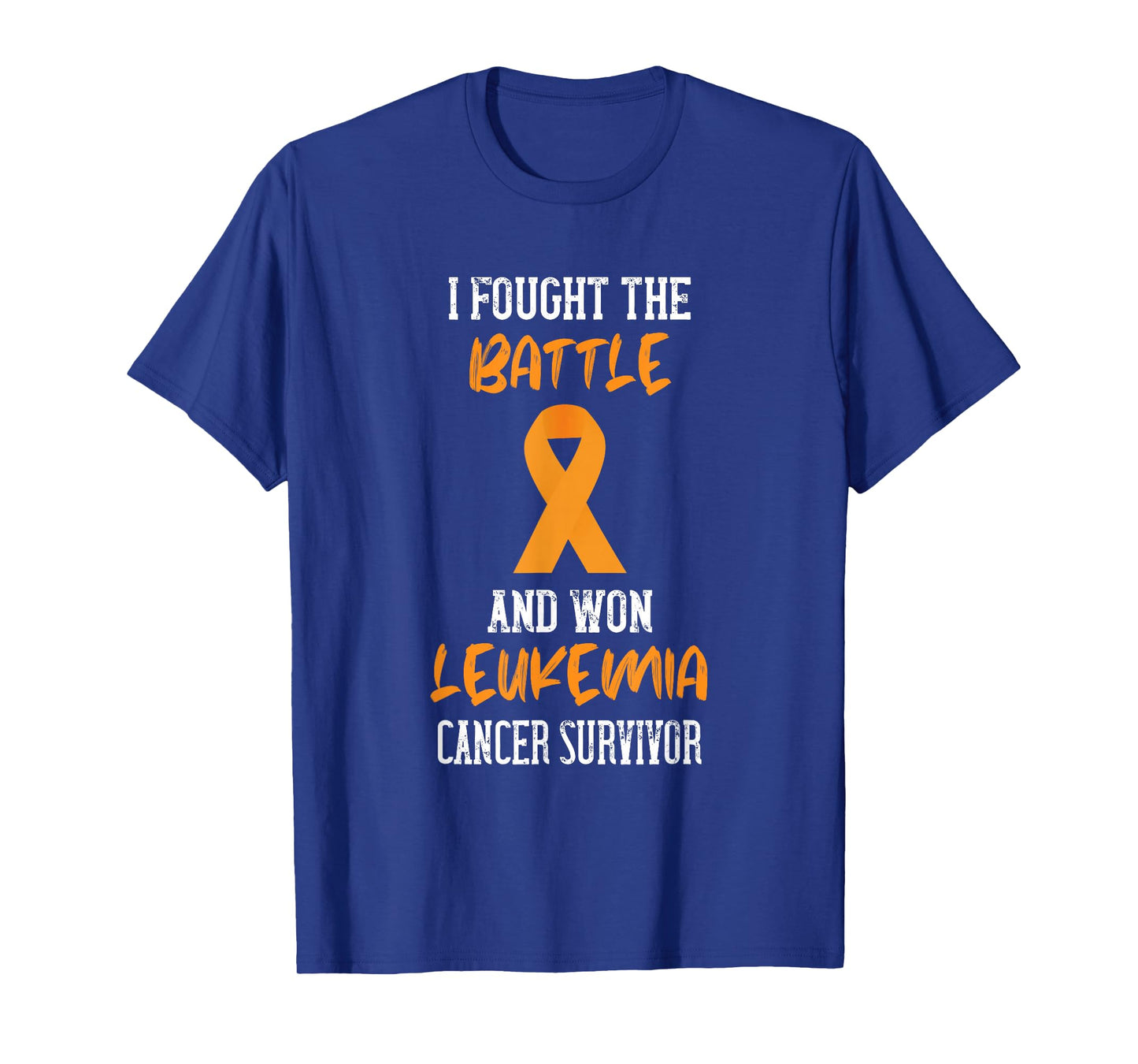 I Fought The Battle Leukemia Awareness Orange Ribbon T-Shirt