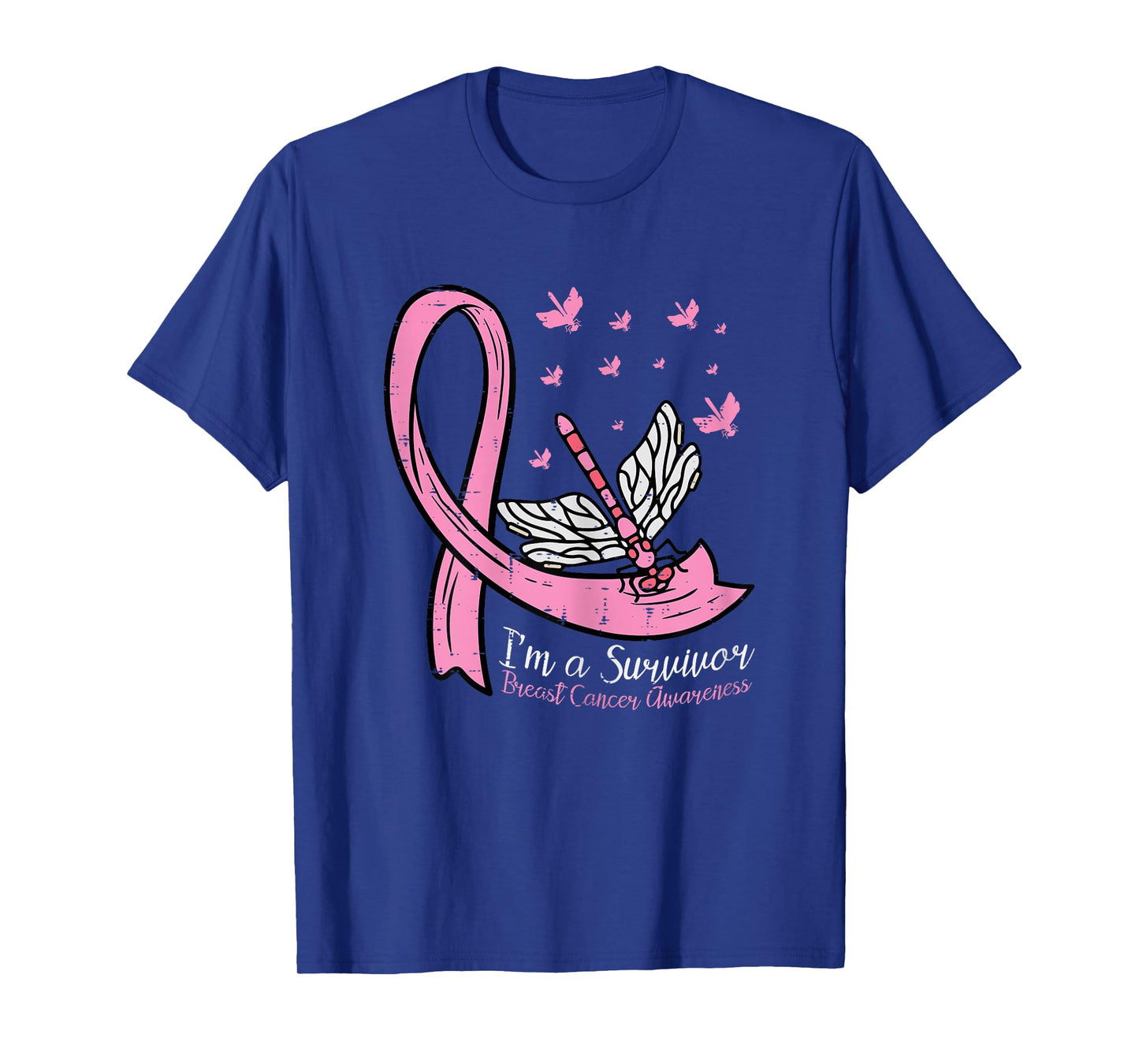 Breast Cancer Ribbon Dragonfly Im Survivor Awareness Women T-Shirt