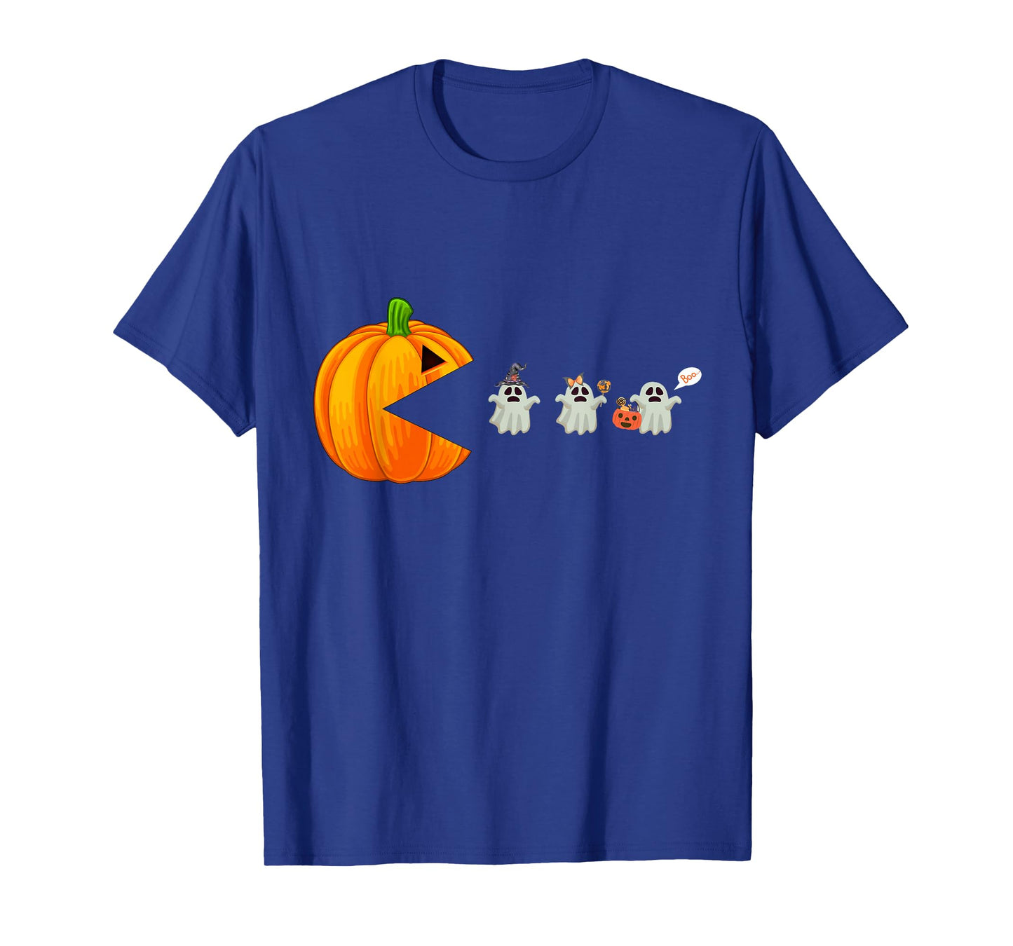 Halloween Gamer Pumpkin Eating Ghost Costume Men Boys Kids T-Shirt