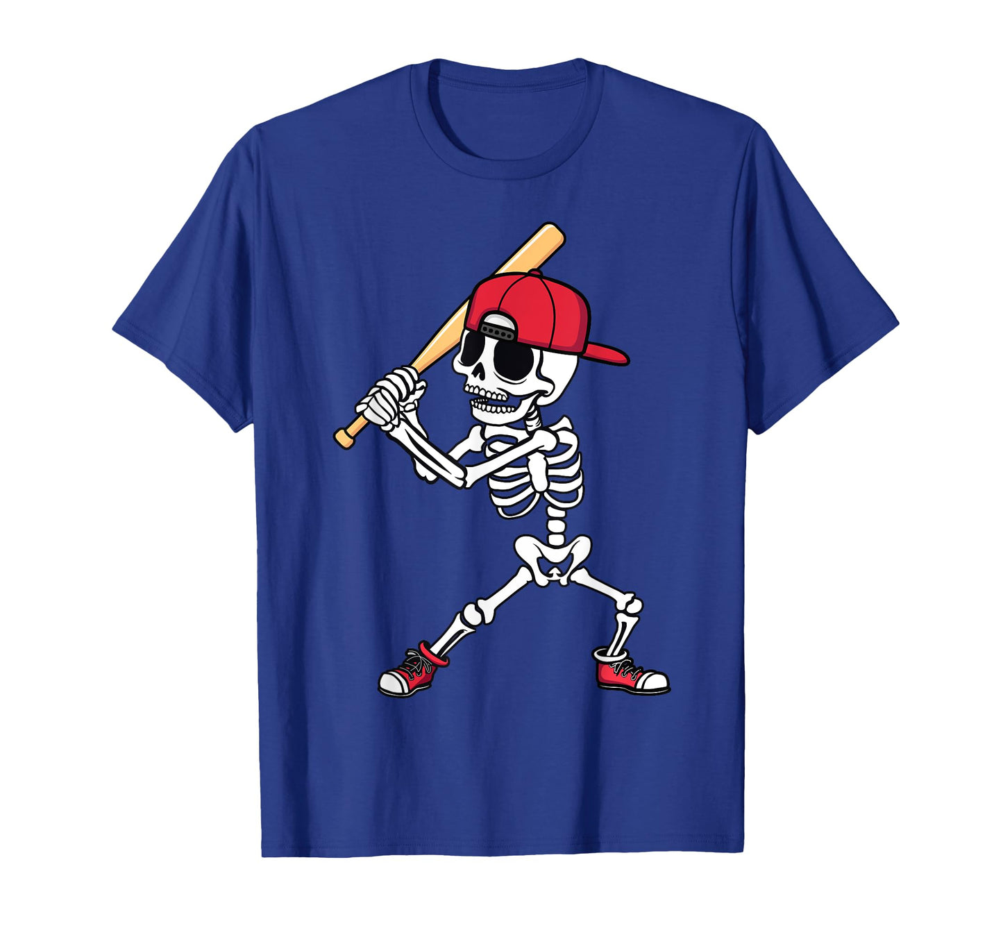 Baseball Skeleton Halloween Funny Baseball Player Men Boys T-Shirt
