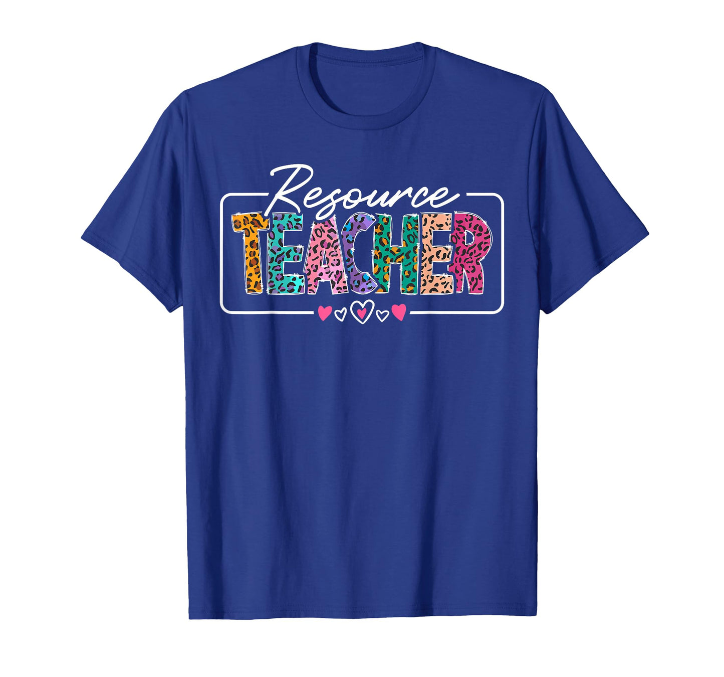 Resource Teacher Appreciation Heart Leopard T-Shirt for Men Women