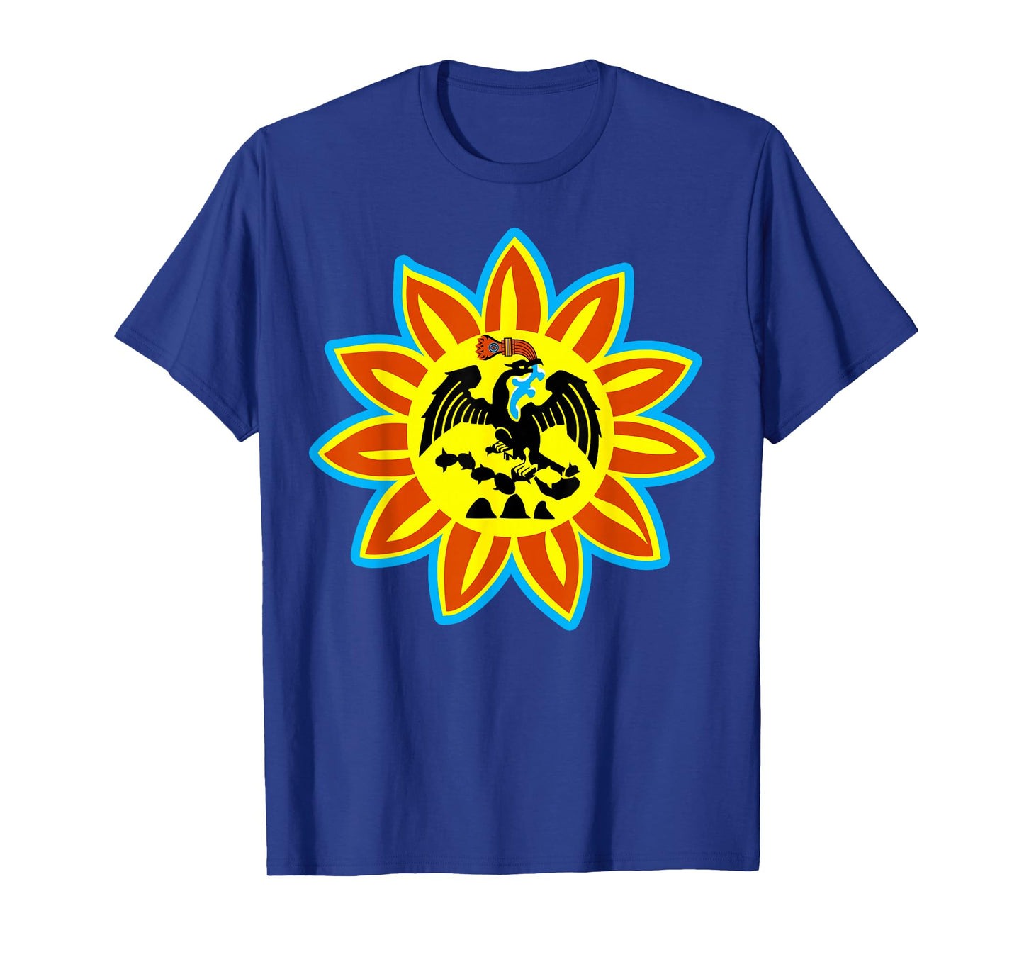Mexica Flag - Original Native Aztec Eagle Snake Sun T-Shirt