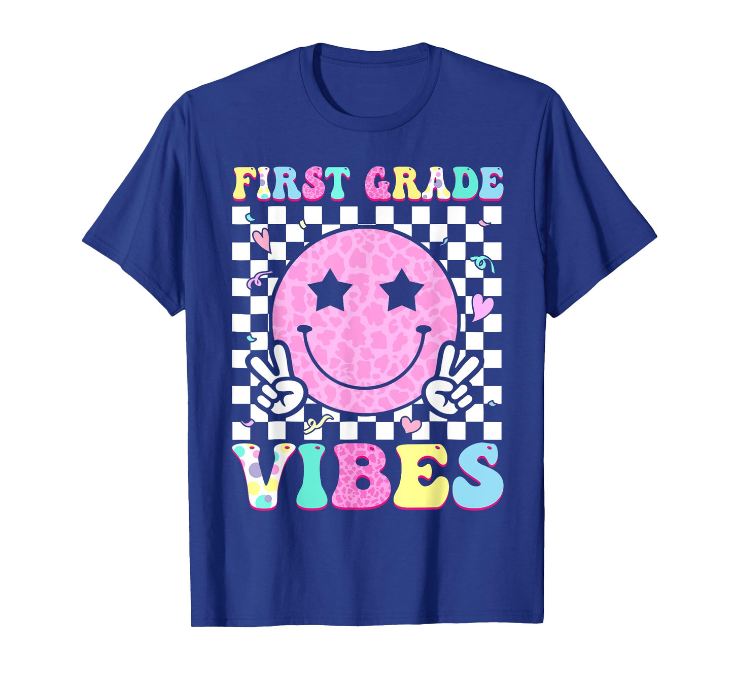 First Grade Vibes Groovy Back to School 1st Grade Girls Kids T-Shirt
