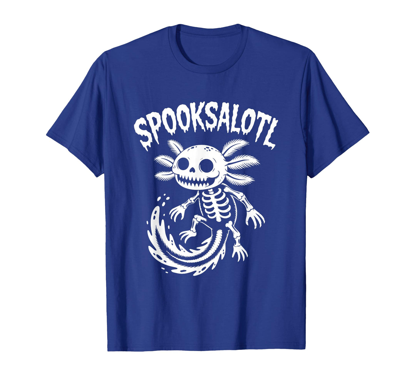 Spooksalotl Cute Pink Axolotl Skeleton Halloween T-Shirt