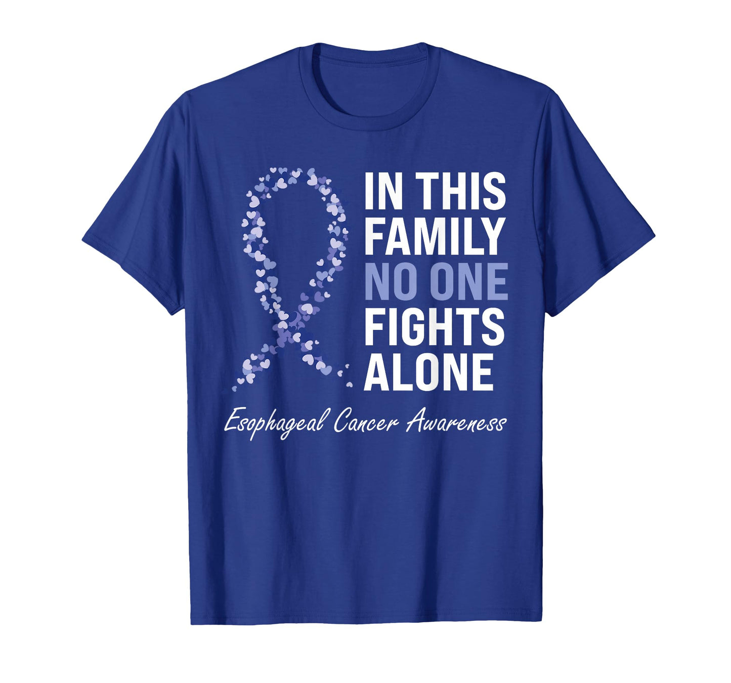 Esophageal Cancer Awareness Gifts Co. Purple Periwinkle Ribbon Cancer Awareness T-Shirt for Women - Black, Short Sleeve, Crew Neck, Classic Fit, Pull On, Small