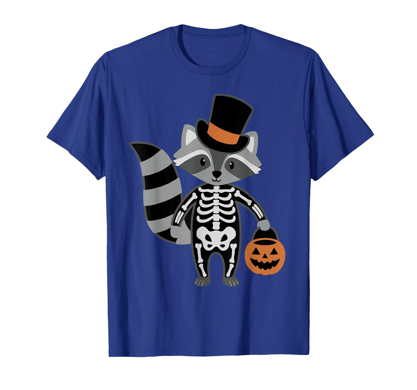 Cute Raccoon Skeleton Halloween with Top Hat & Pumpkin Candy T-Shirt
