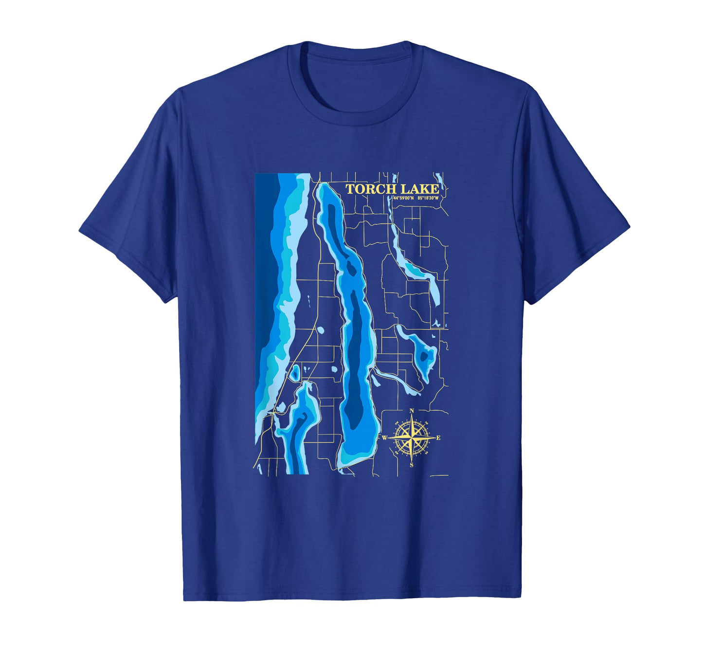 Torch Lake Adventure Map T-Shirt