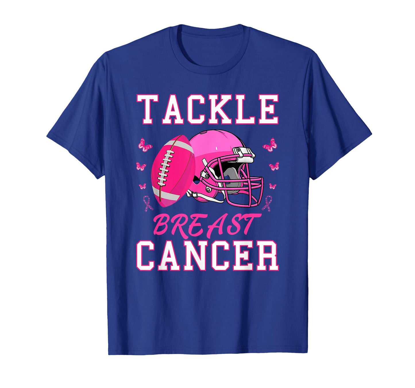 Tackle Breast Cancer Awareness Pink Ribbon Football T-Shirt