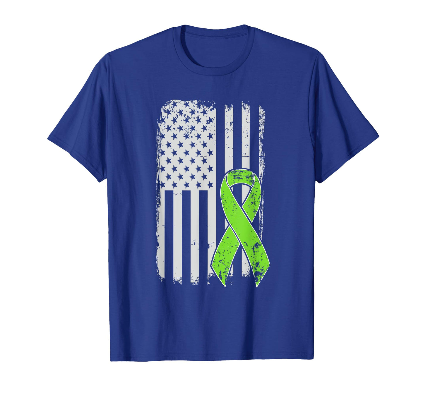 Non-Hodgkins Lymphoma Awareness - Vintage USA American Flag T-Shirt