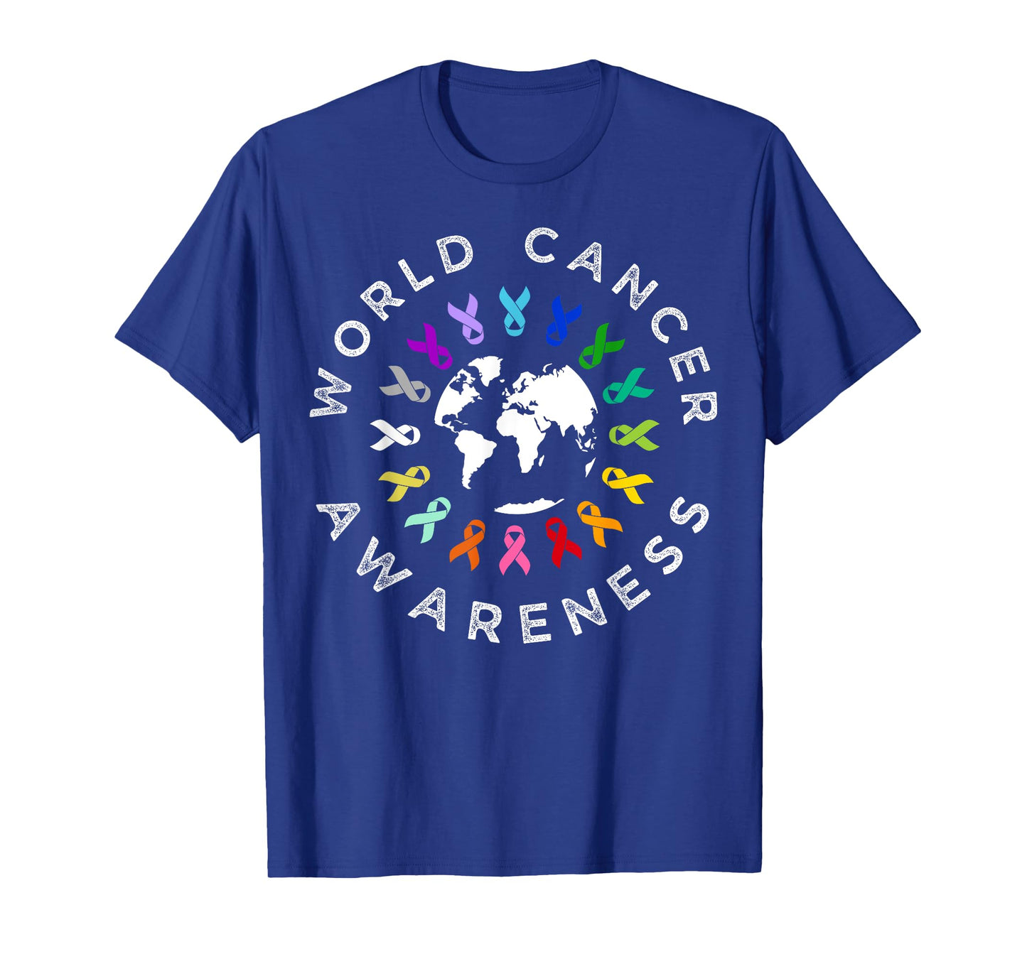 World Cancer Day Awareness All Cancer Ribbon Clolors T-Shirt