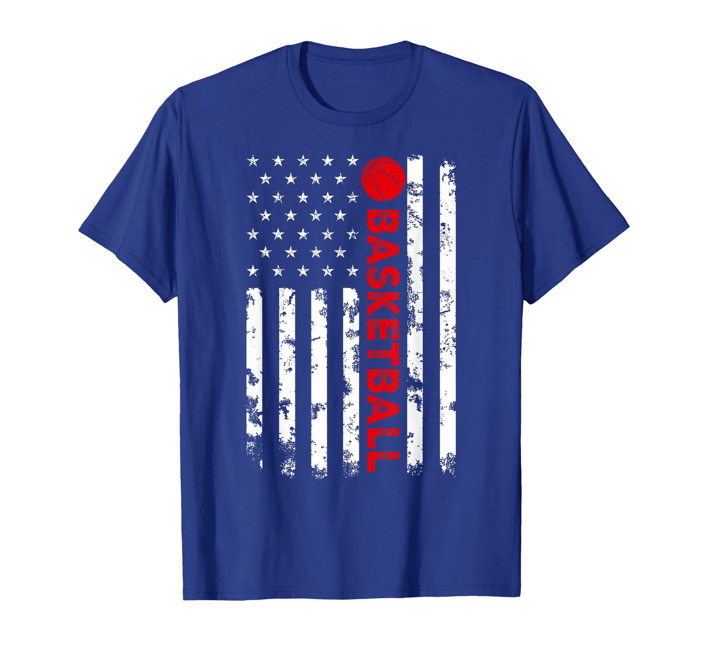 USA Flag Vintage Distressed Tee American Flag Basketball T-Shirt