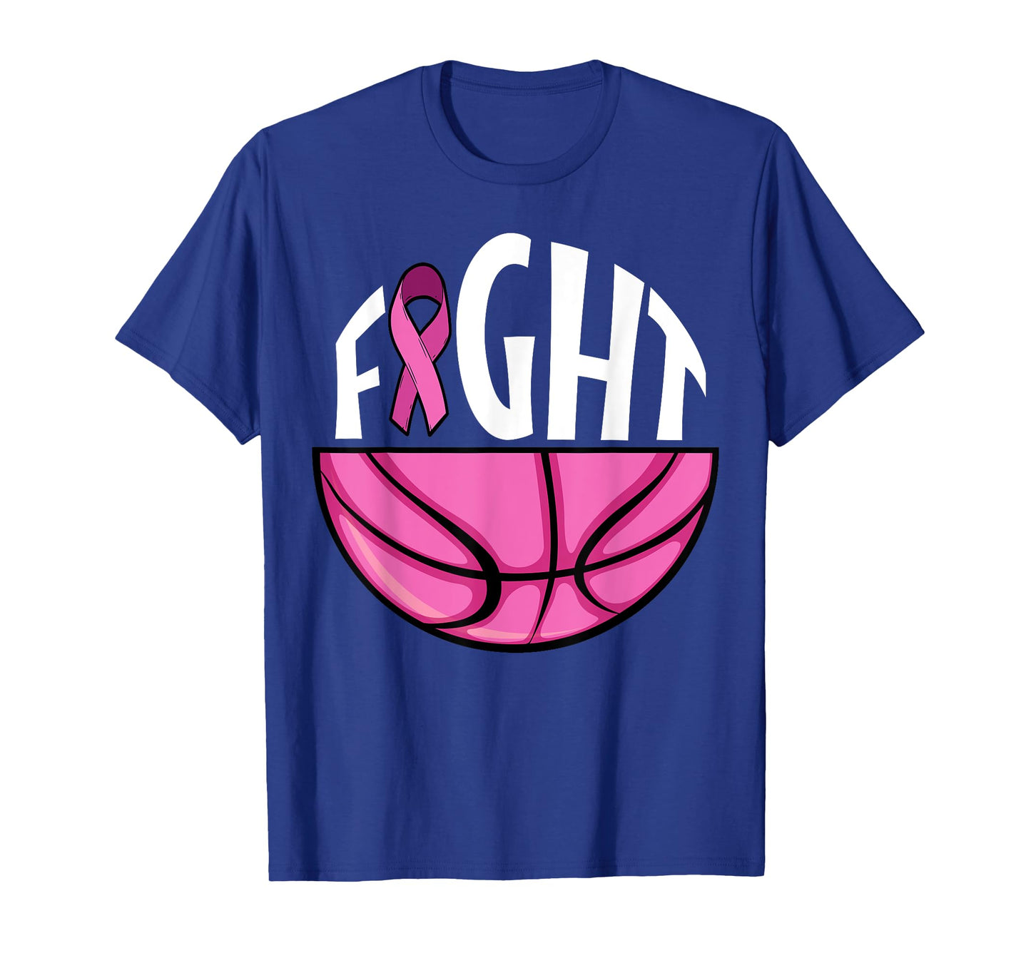 Breast Cancer Awareness Pink Ribbon Basketball Team Support T-Shirt