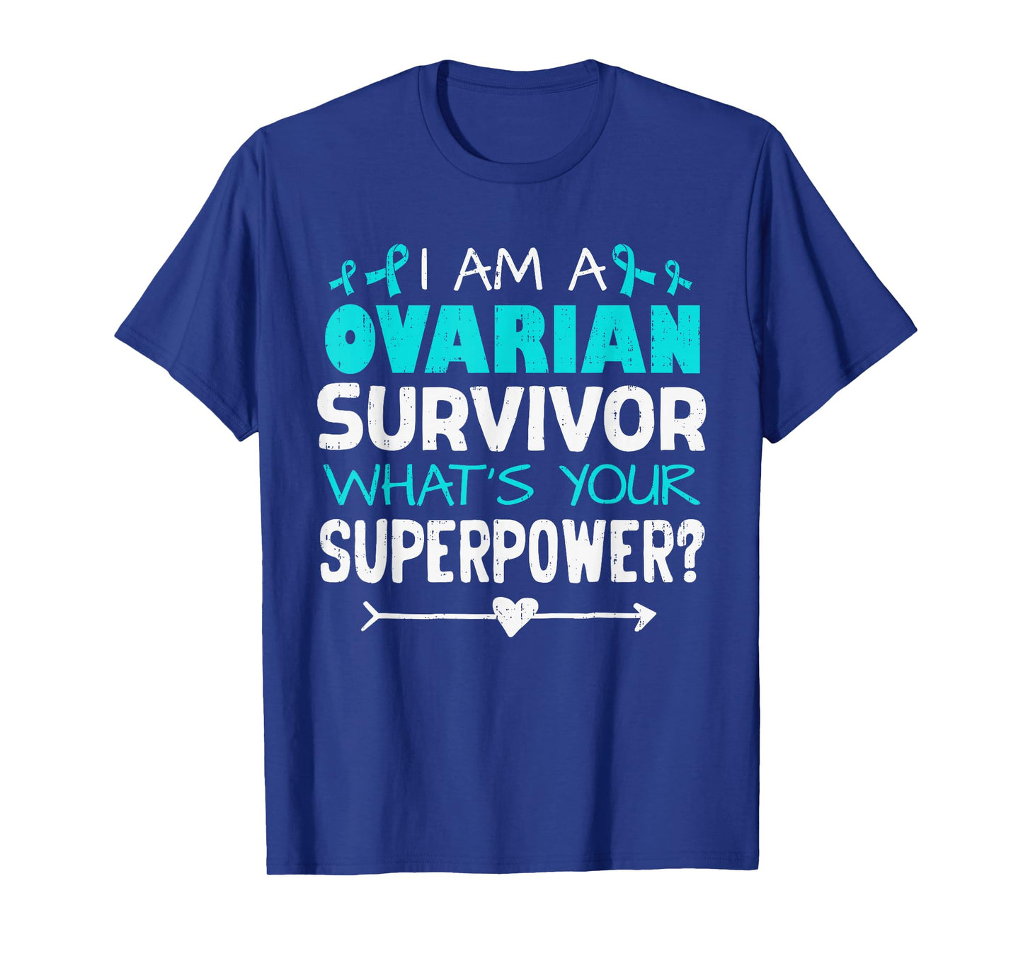 Ovarian Cancer Survivor Awareness Ribbon Teal Support T-Shirt