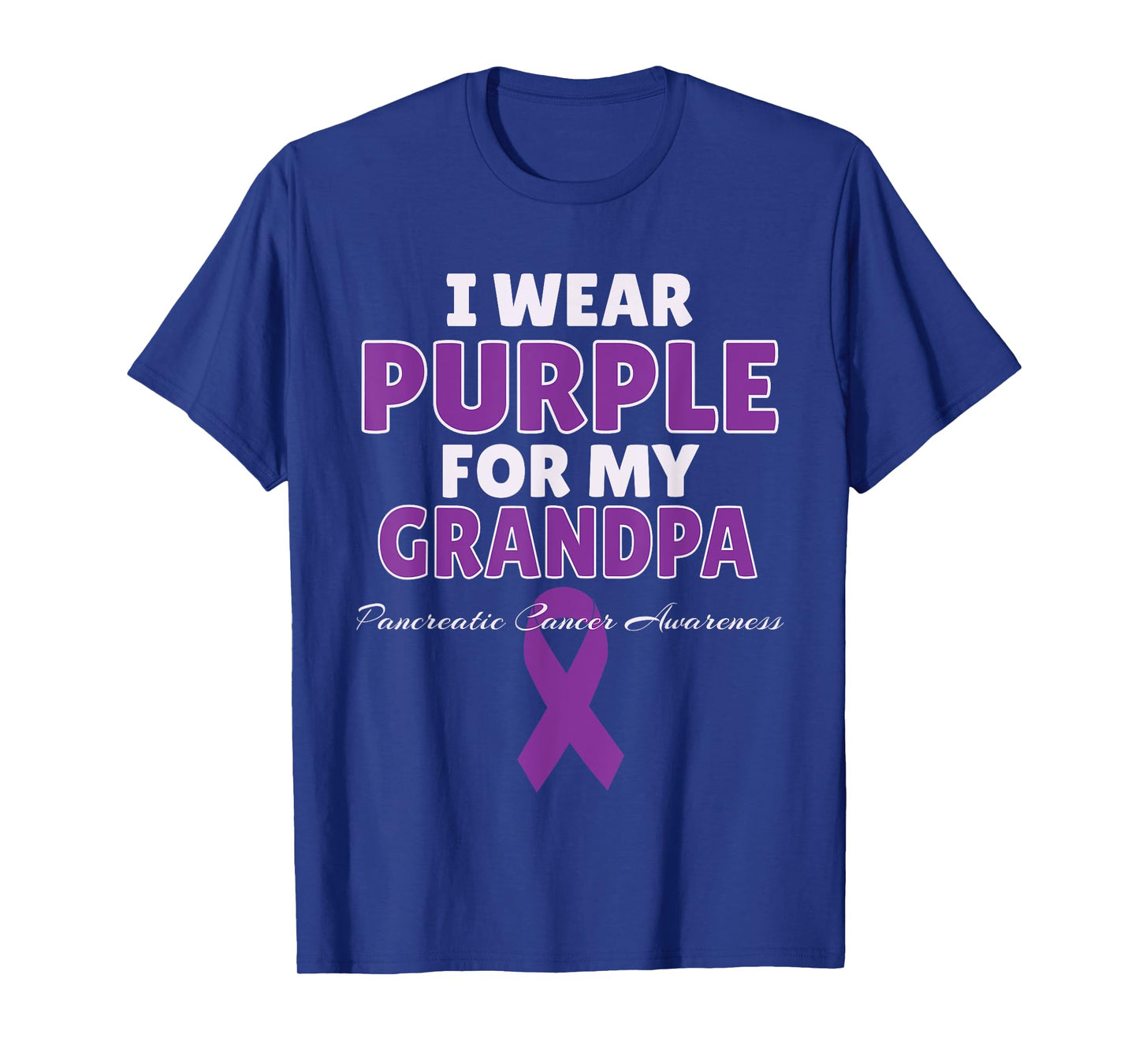 Pancreatic Cancer Awareness I Wear Purple For My Grandpa T-Shirt