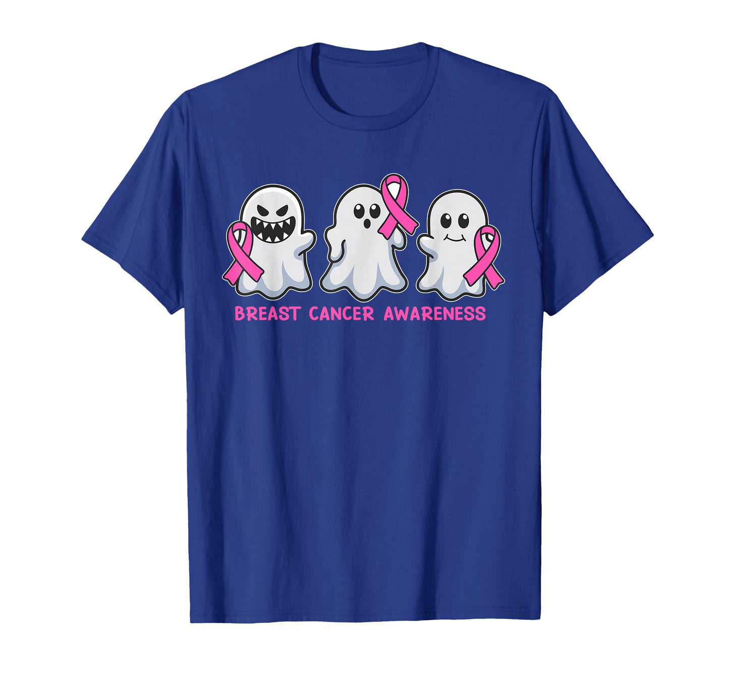 Breast Cancer Ghost Halloween Breast Cancer Awareness T-Shirt