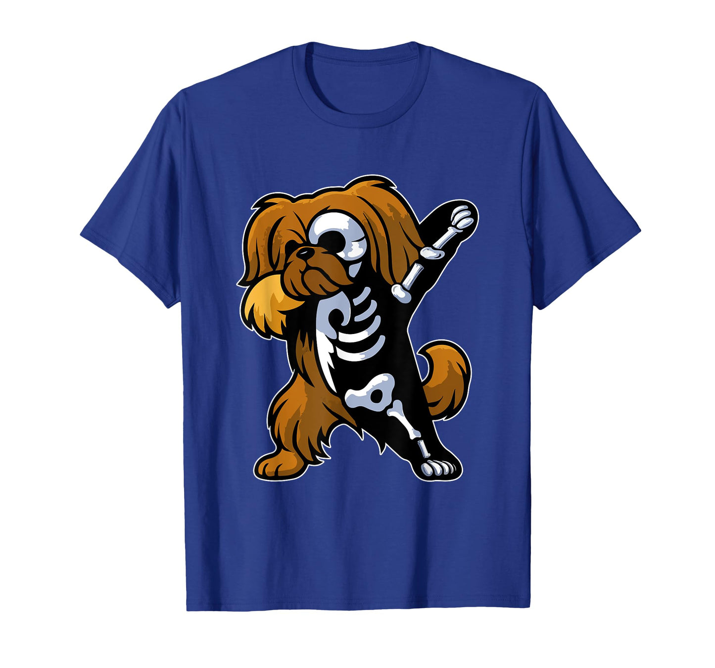 Dabbing Pekingese Half Skeleton Halloween Costume Owner T-Shirt