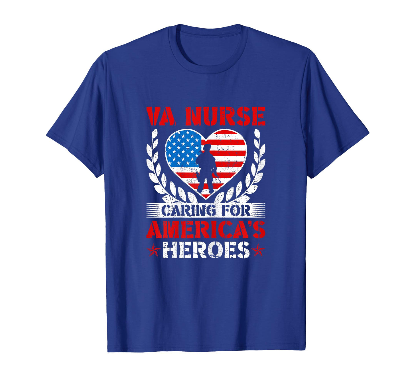 VA Nurse Caring For America's Heroes Patriotic Veterans Day T-Shirt for Women