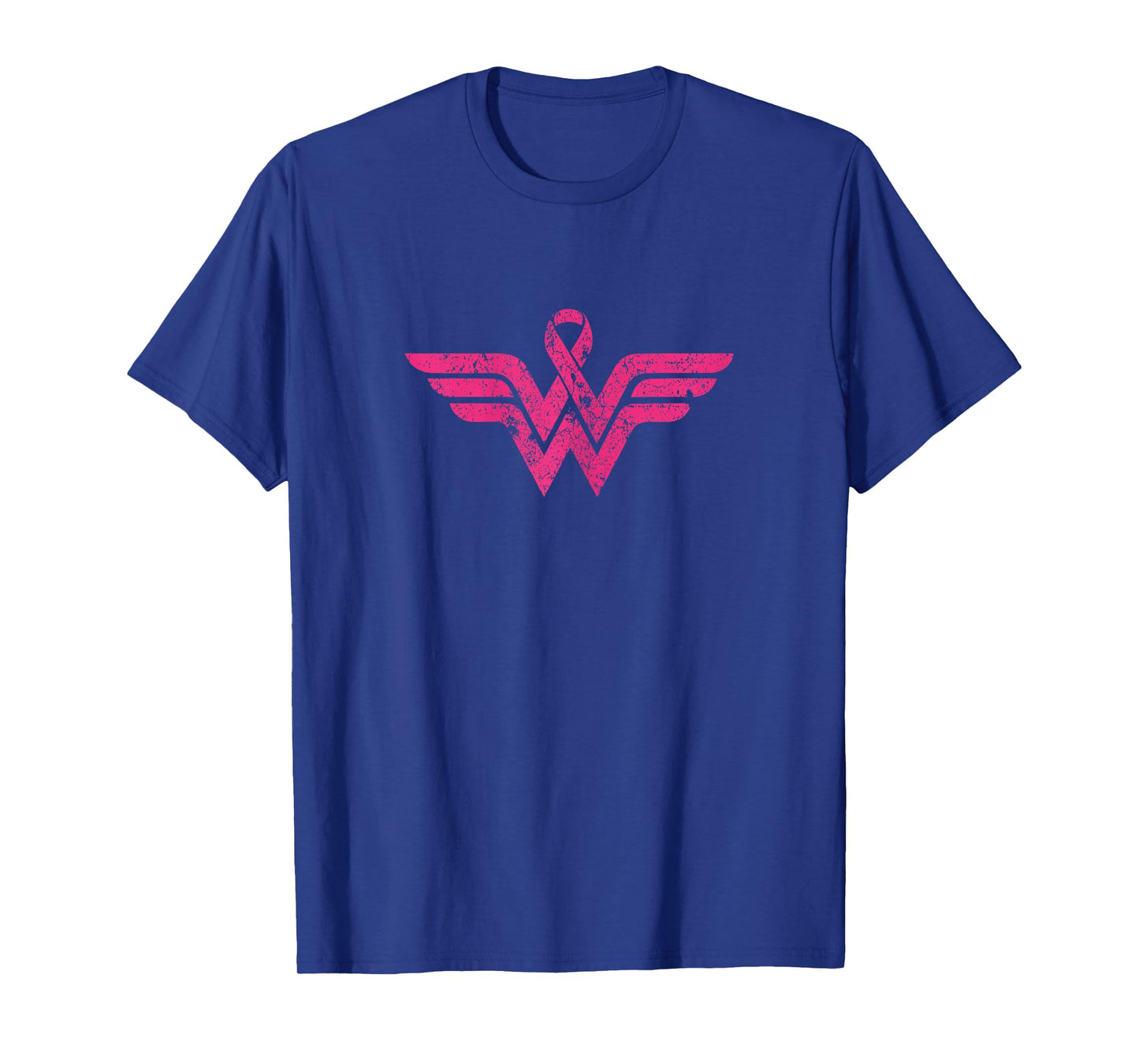 Vintage Retro Breast Cancer Awareness Pink Ribbon Superhero T-Shirt