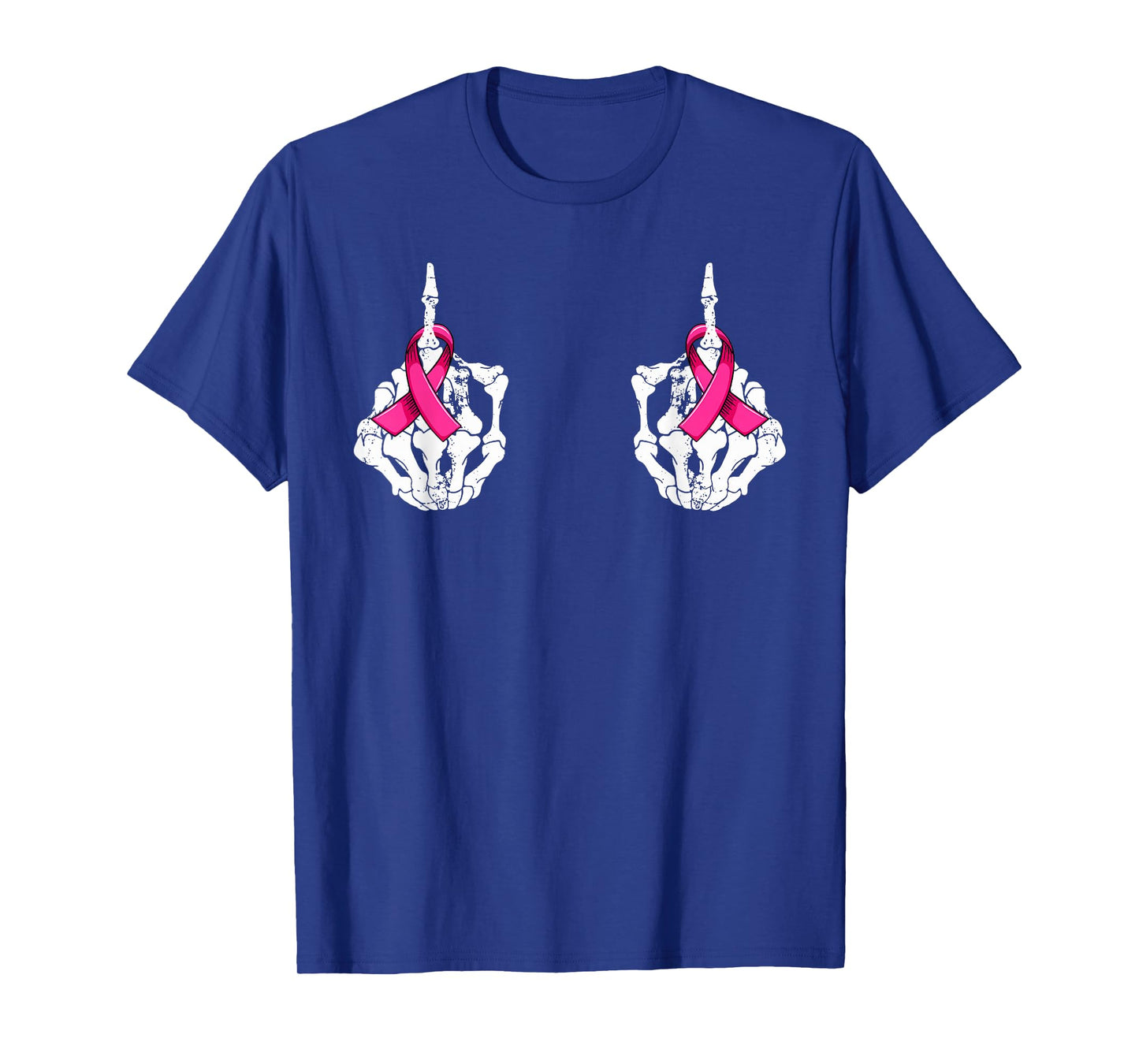 Fuck Cancer Skeleton Hand Pink Ribbon Breast Cancer T-Shirt