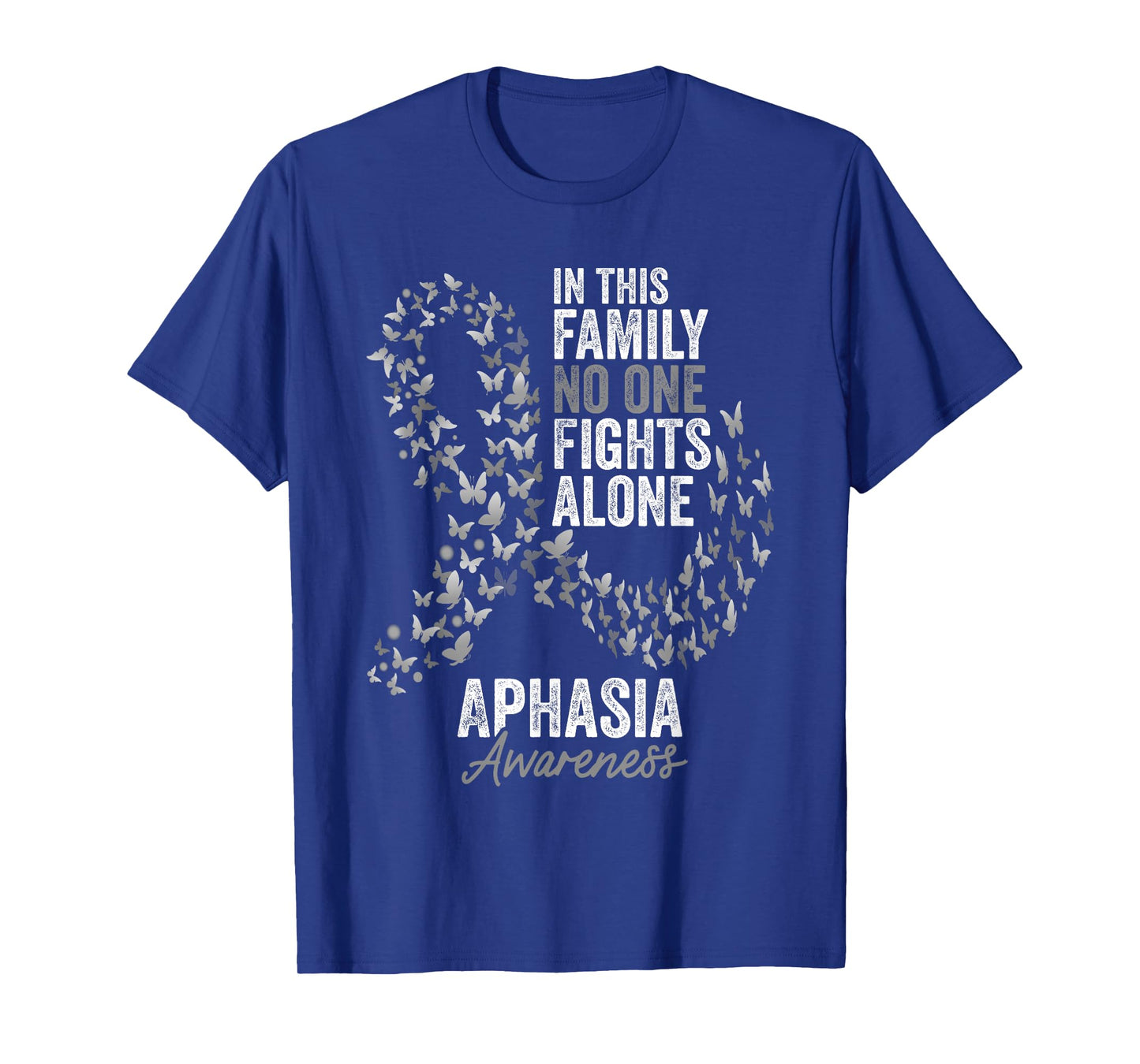 Aphasia Awareness Month Butterflies Gray Ribbon T-Shirt