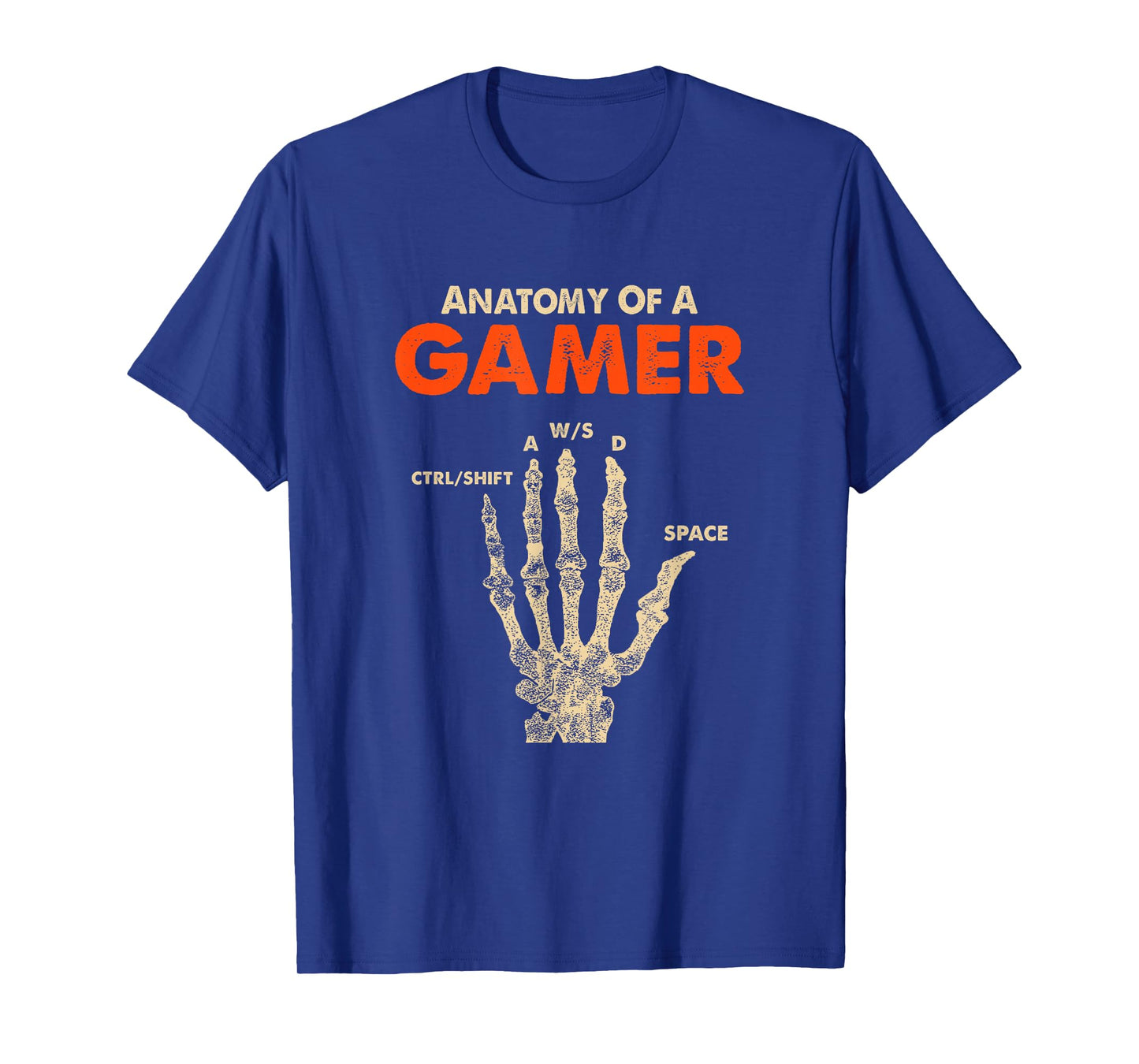 Anatomy of A Gamer Skeleton Hand Funny Video Gaming T-Shirt