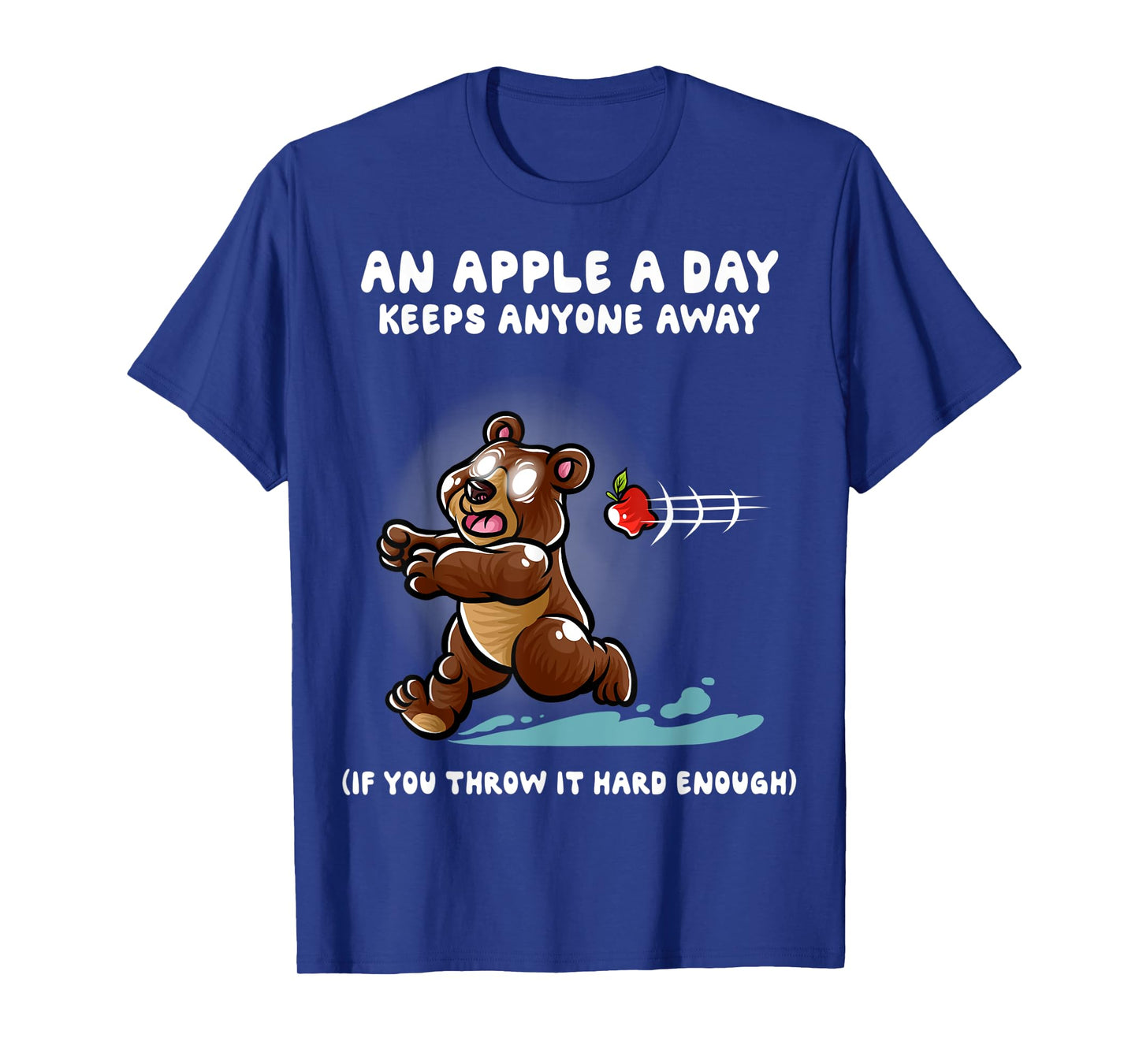 An Apple A Day Keeps Anyone Away Nerd Grizzly Bear Funny T-Shirt