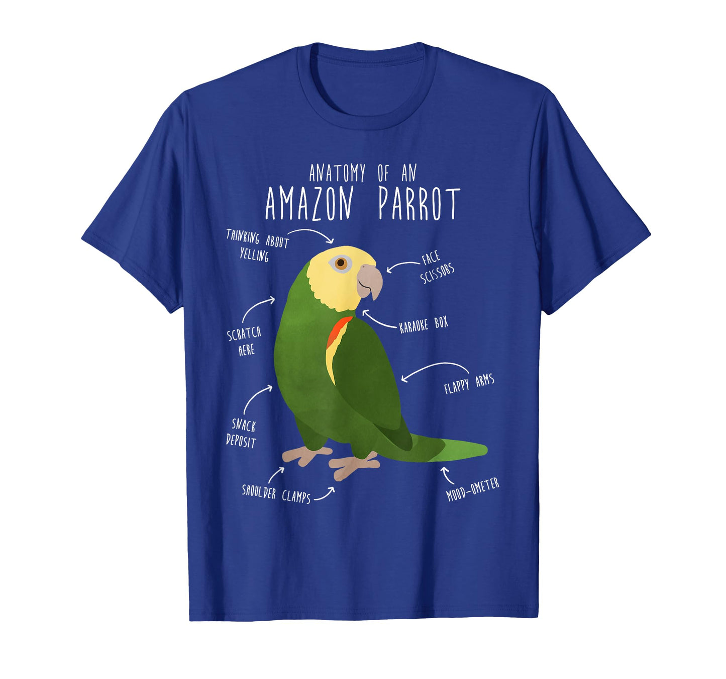 Amazon Parrot Anatomy, Cute Funny Pet Double Yellow Bird T-Shirt