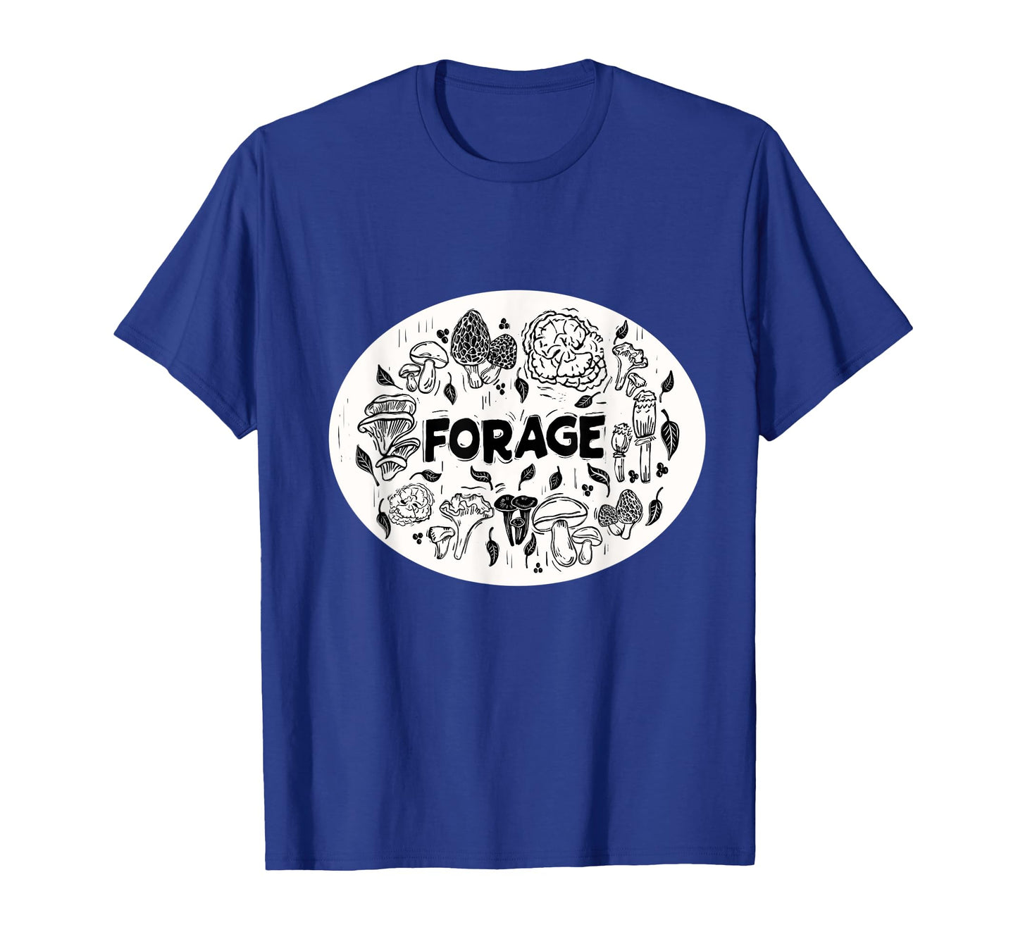 FORAGE ~ Mushroom Foraging ~ Chanterelle Morel ~ Linocut T-Shirt