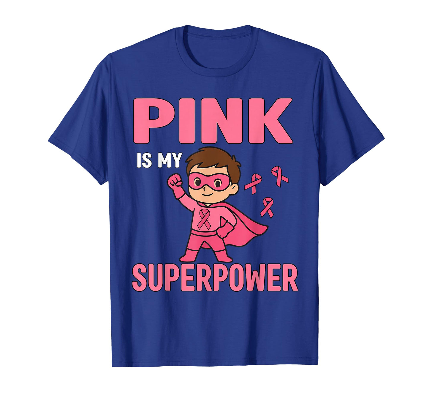 Pink is My Superpower Breast Cancer Awareness Kids Pink Boys T-Shirt