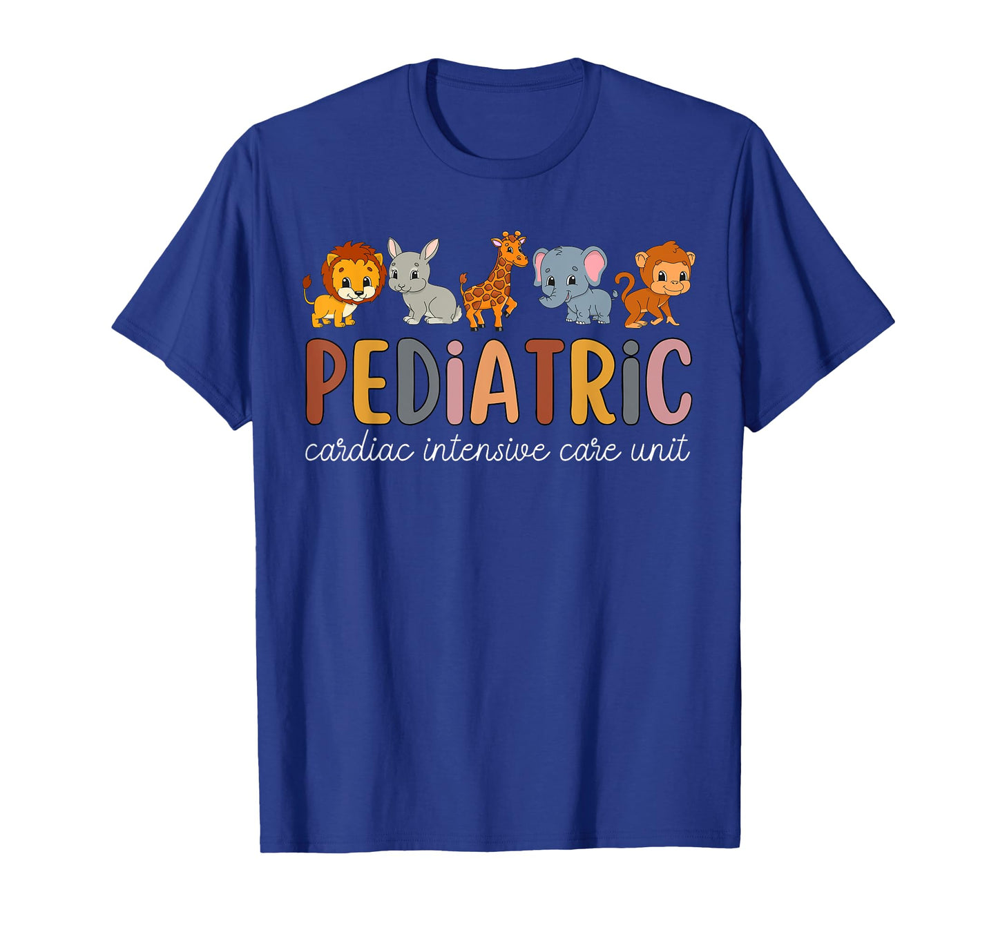 Pediatric Cardiac ICU Nurse Safari Animals PEDS CVICU Nurse T-Shirt