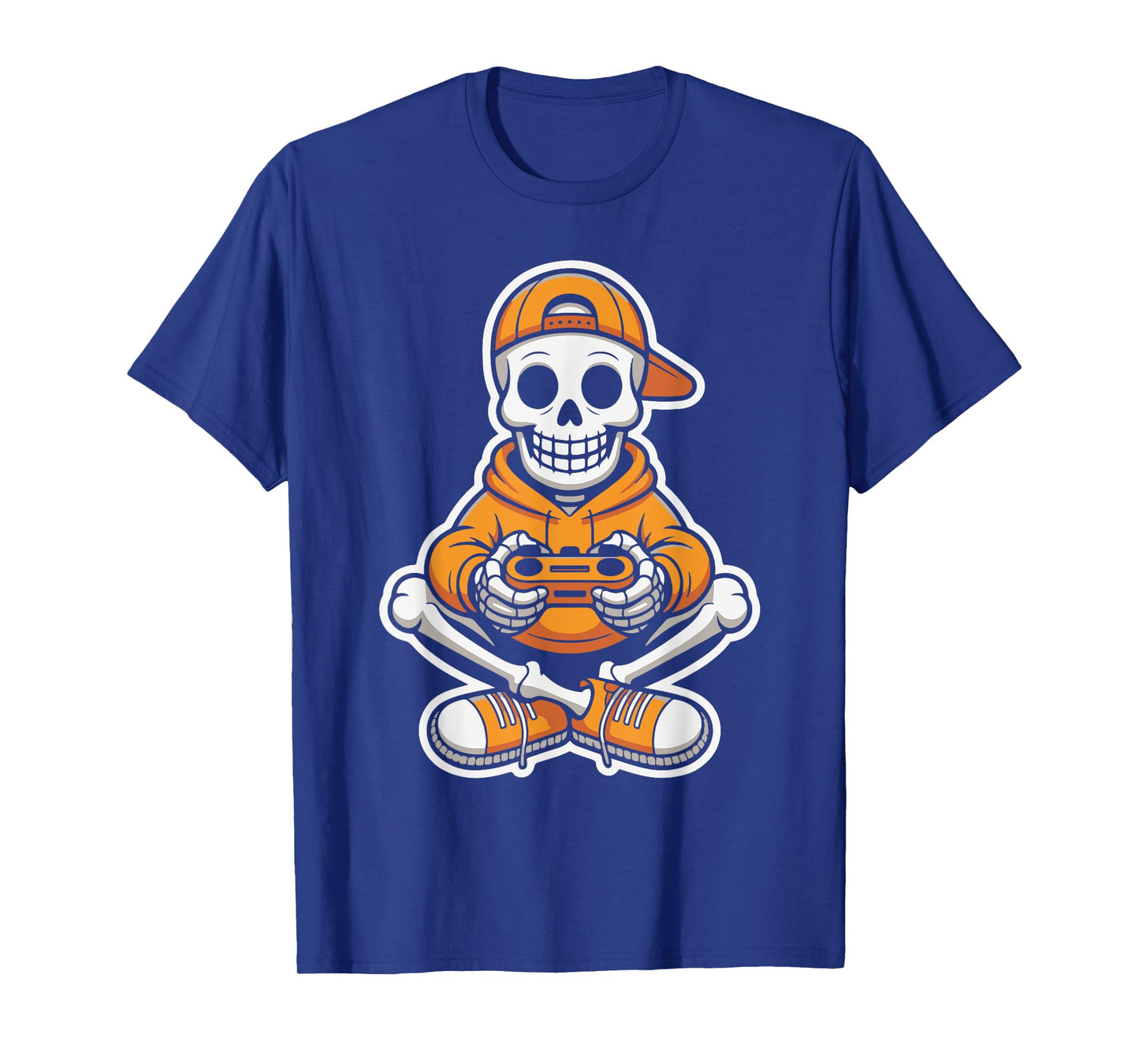 Funny Skeleton Gamer Halloween Spooky Boys Video Gaming Fun T-Shirt