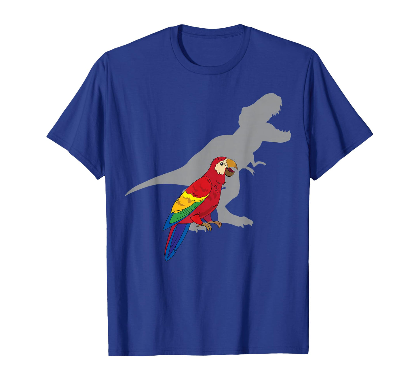 Cute African Parrot Gifts For Bird Lovers Women T-Rex Screaming with Macaw Parrot Unisex Adult Black Short Sleeve Classic Fit Cotton 65% Polyester 35% T-Shirt