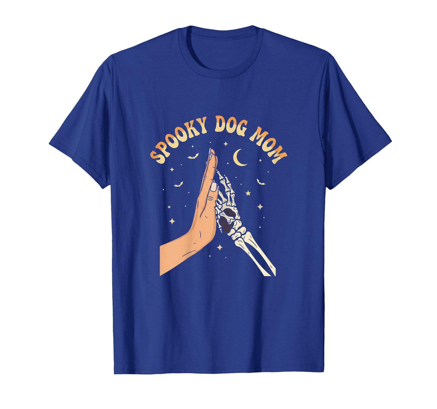 Spooky Dog Mom Funny Halloween Costume Retro Skeleton Paw T-Shirt
