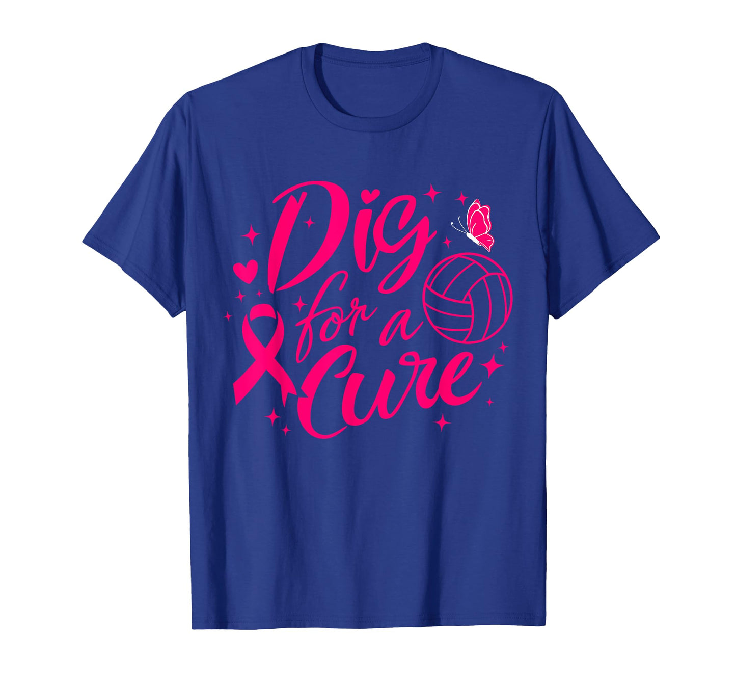 Dig For A Cure Breast Cancer Awareness Volleyball Pink T-Shirt