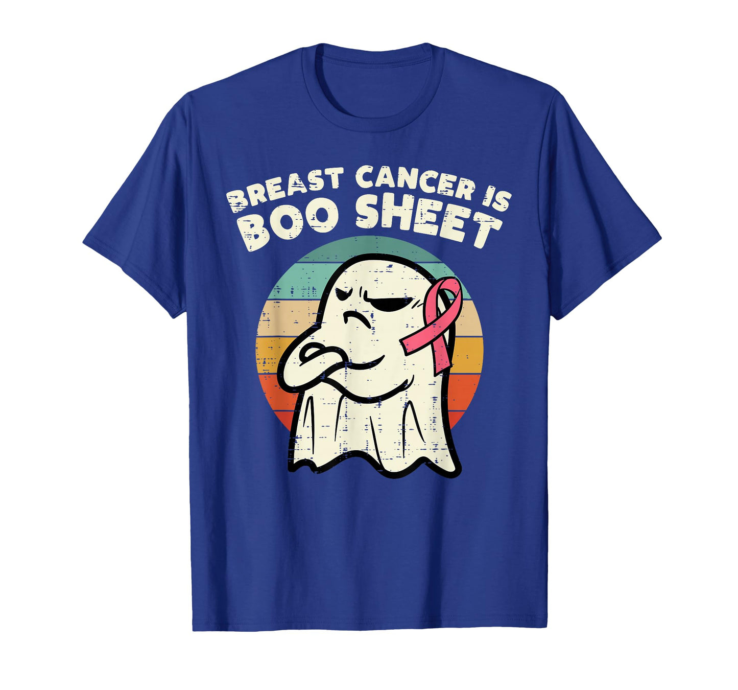 Breast Cancer Boo Sheet Ghost Retro Awareness Men Women Kids T-Shirt