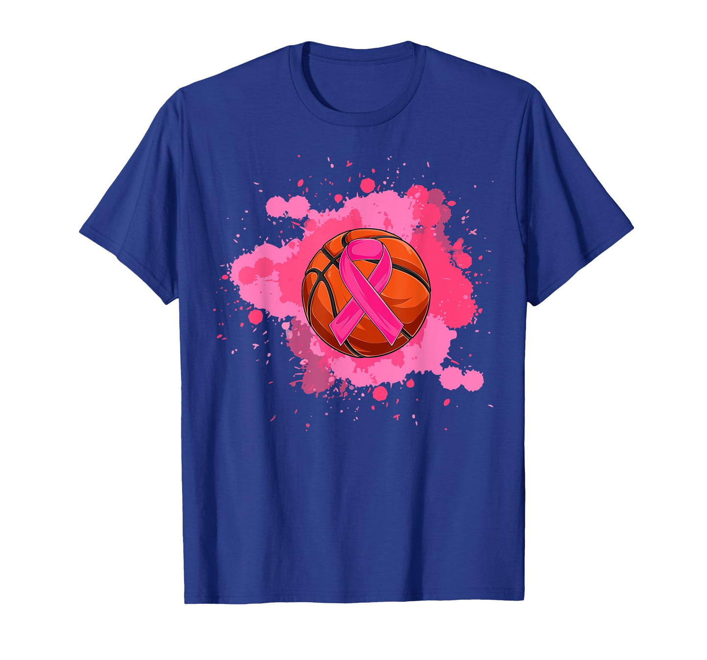 Pink Ribbon Basketball Breast Cancer Awareness T-Shirt