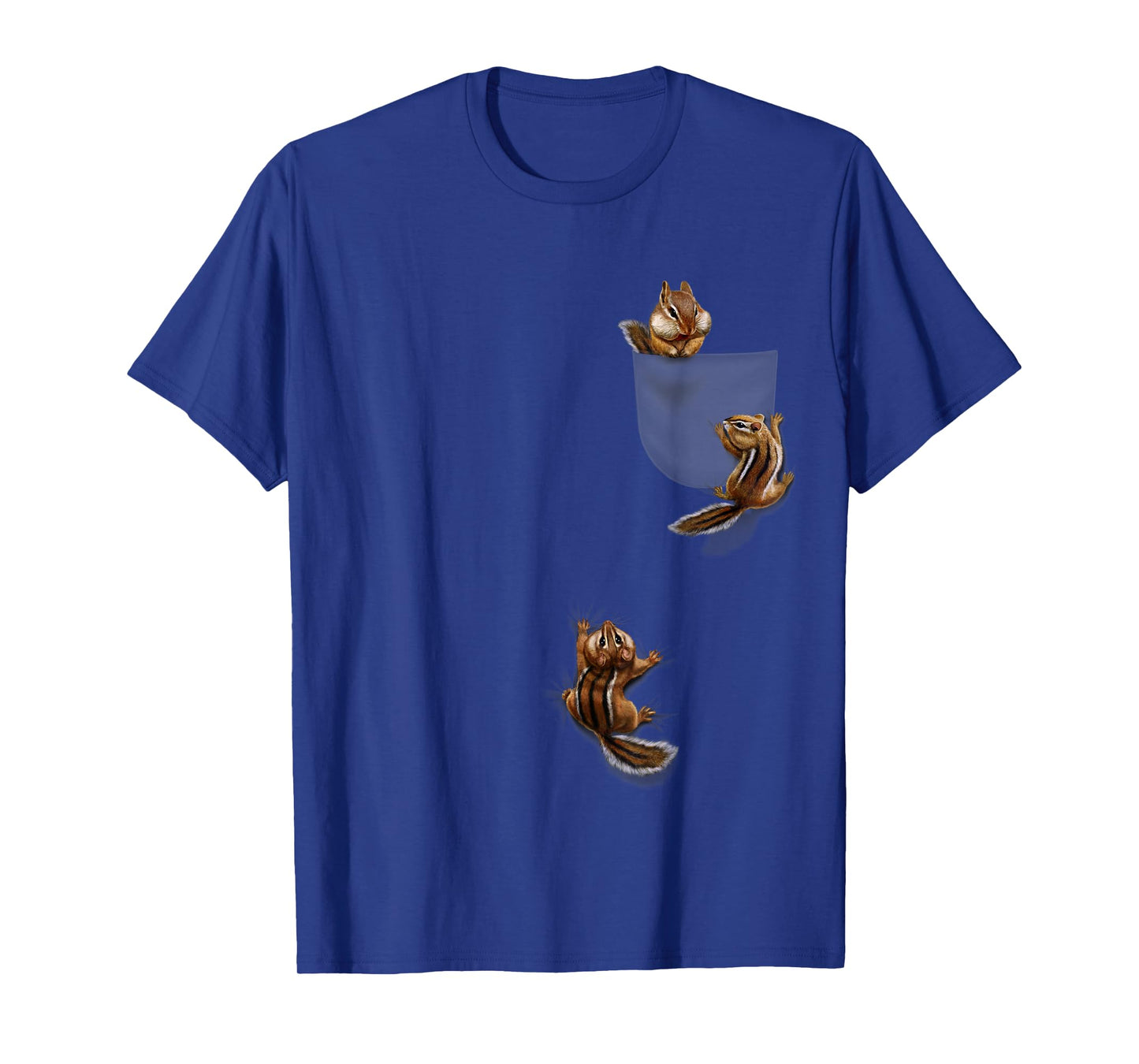Cute Little Squirrel Playing, Climbing in Pocket, Chipmunk T-Shirt